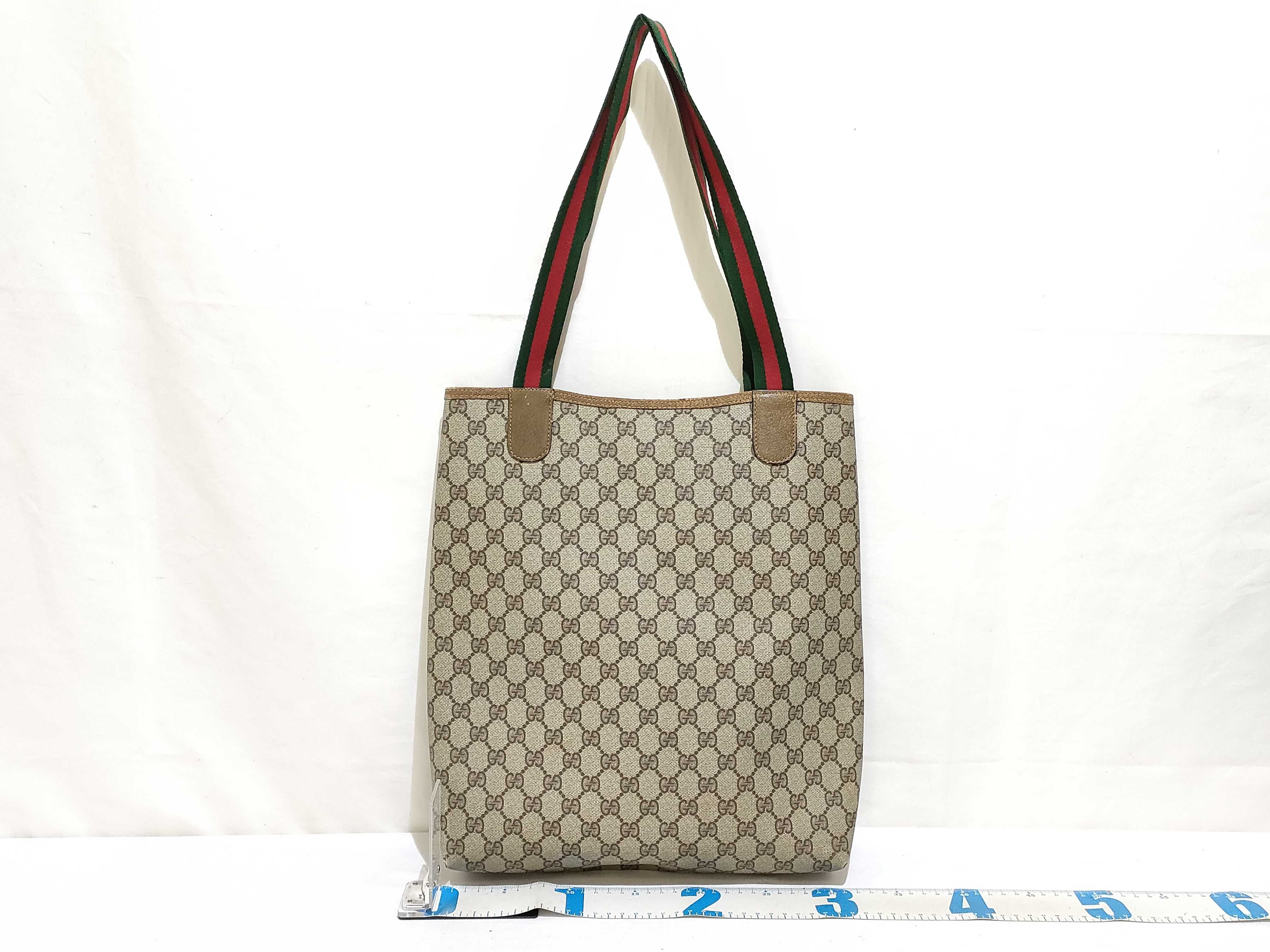 GG Supreme Gucci 39 02 003 GG Supreme Sherry Tote Bag PVC Leather Beige Tote Bag — view 2