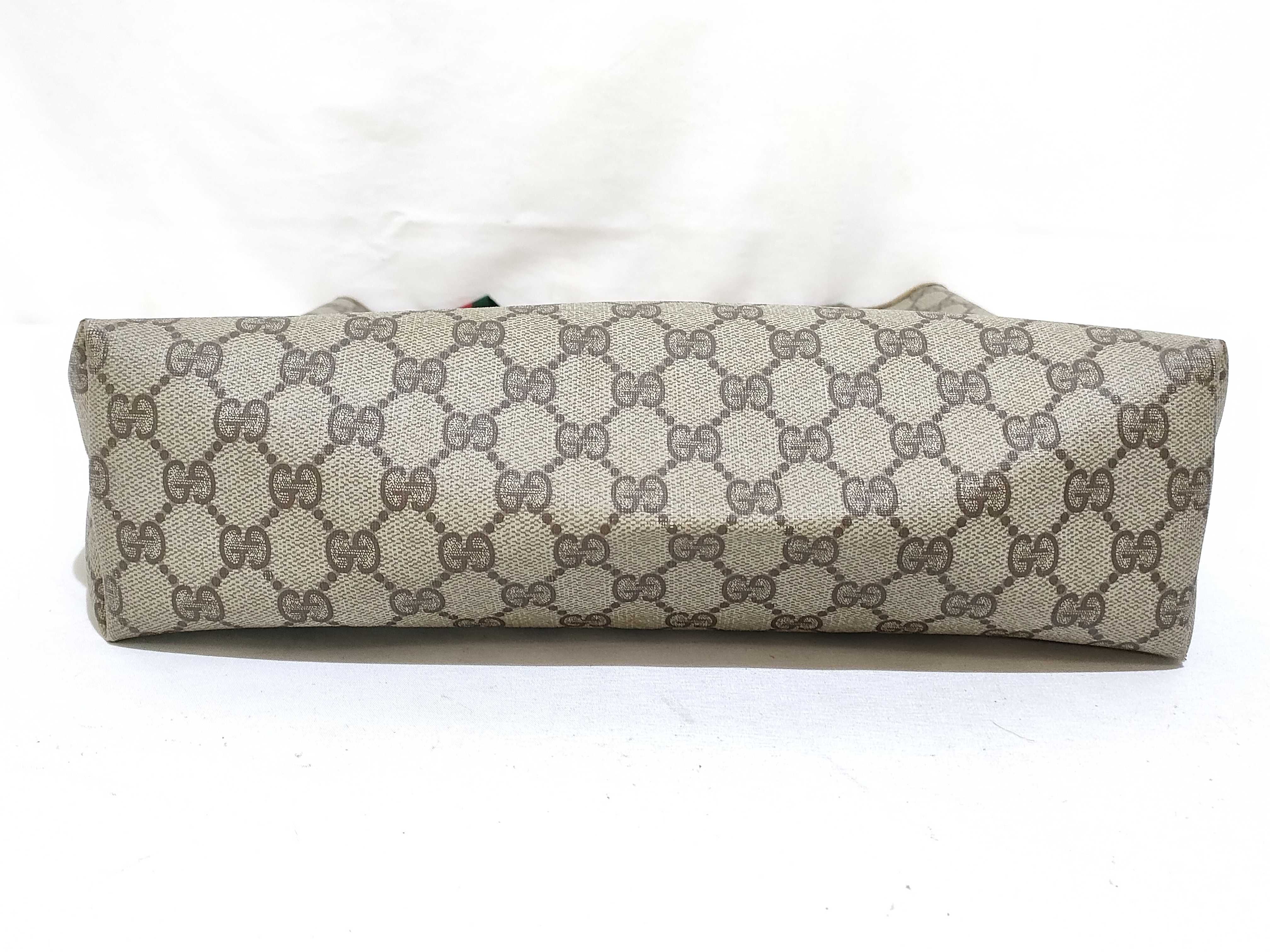 GG Supreme Gucci 39 02 003 GG Supreme Sherry Tote Bag PVC Leather Beige Tote Bag — view 7