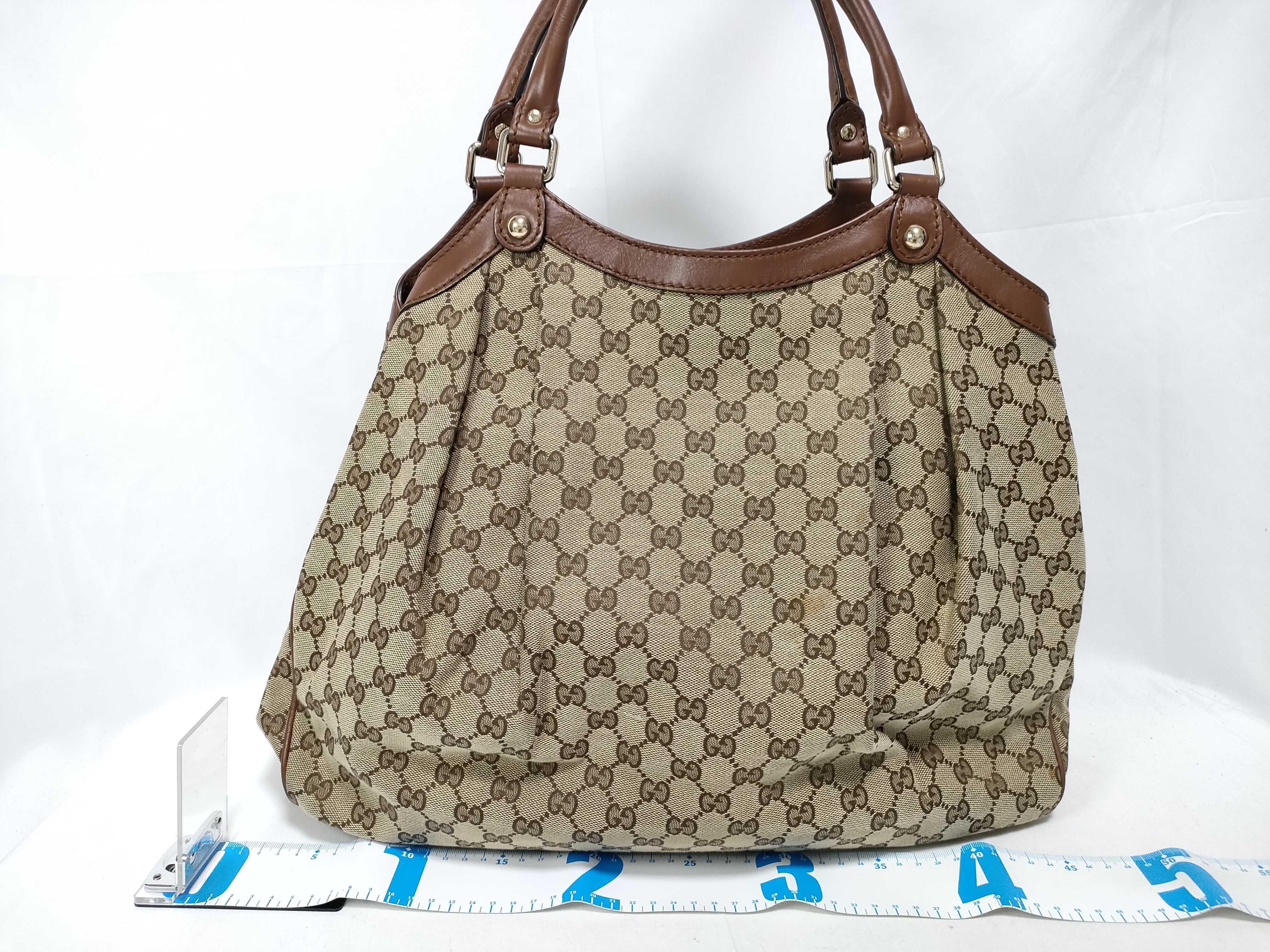 Red/Brown Canvas GG Supreme Pumpkin Shoulder Bag (Handbag) — view 2