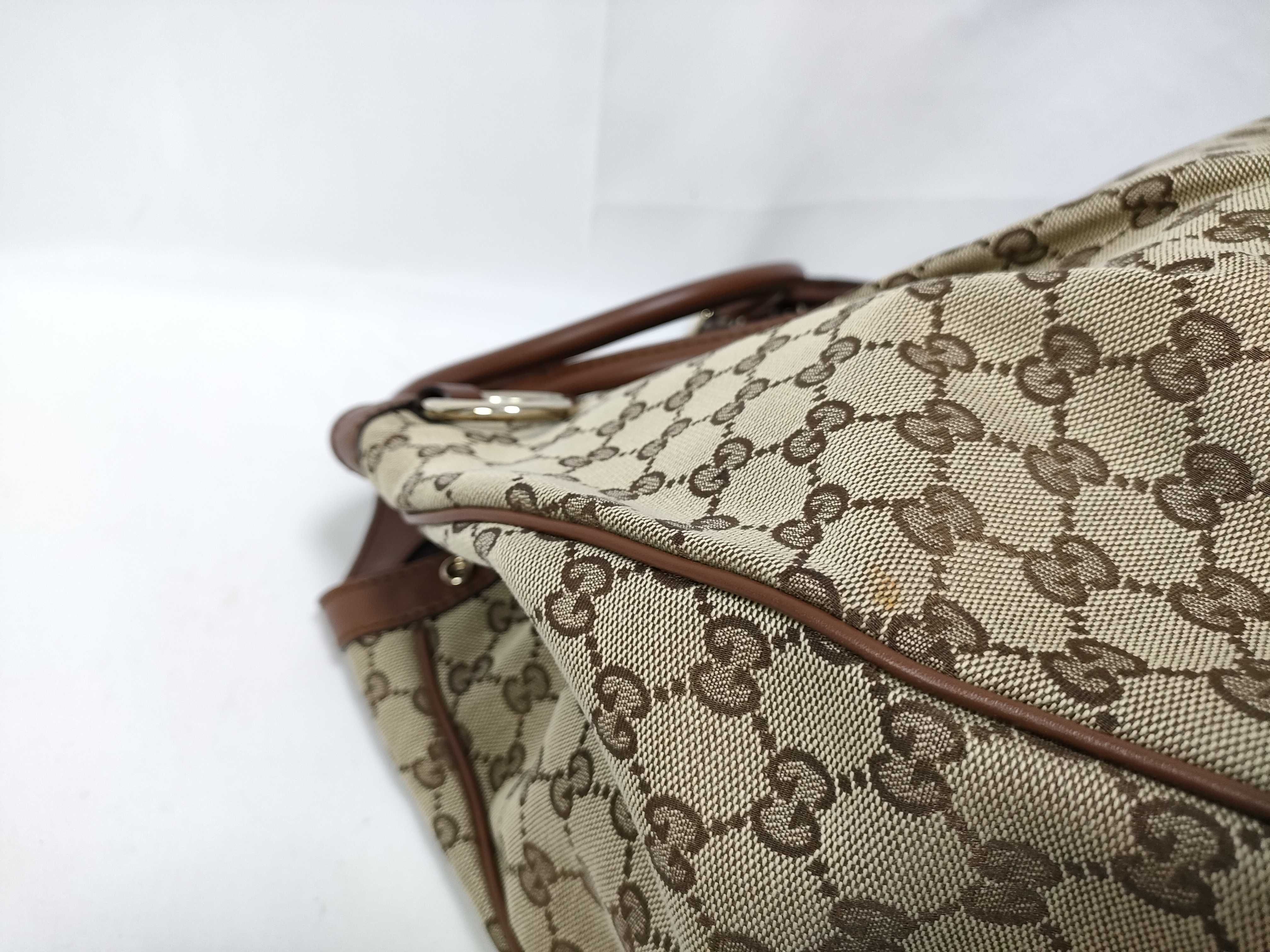 Red/Brown Canvas GG Supreme Pumpkin Shoulder Bag (Handbag) — view 6