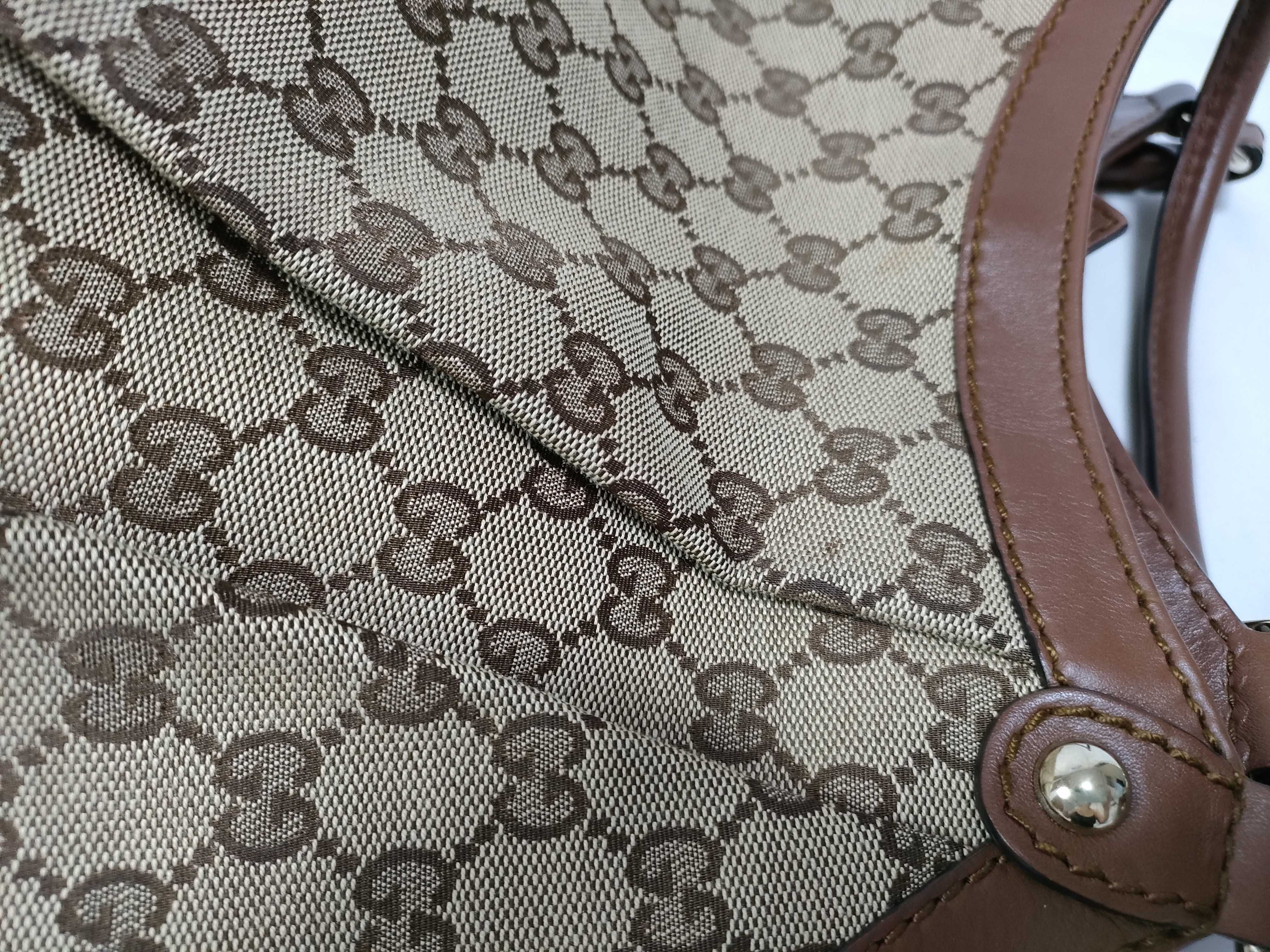 Red/Brown Canvas GG Supreme Pumpkin Shoulder Bag (Handbag) — view 7