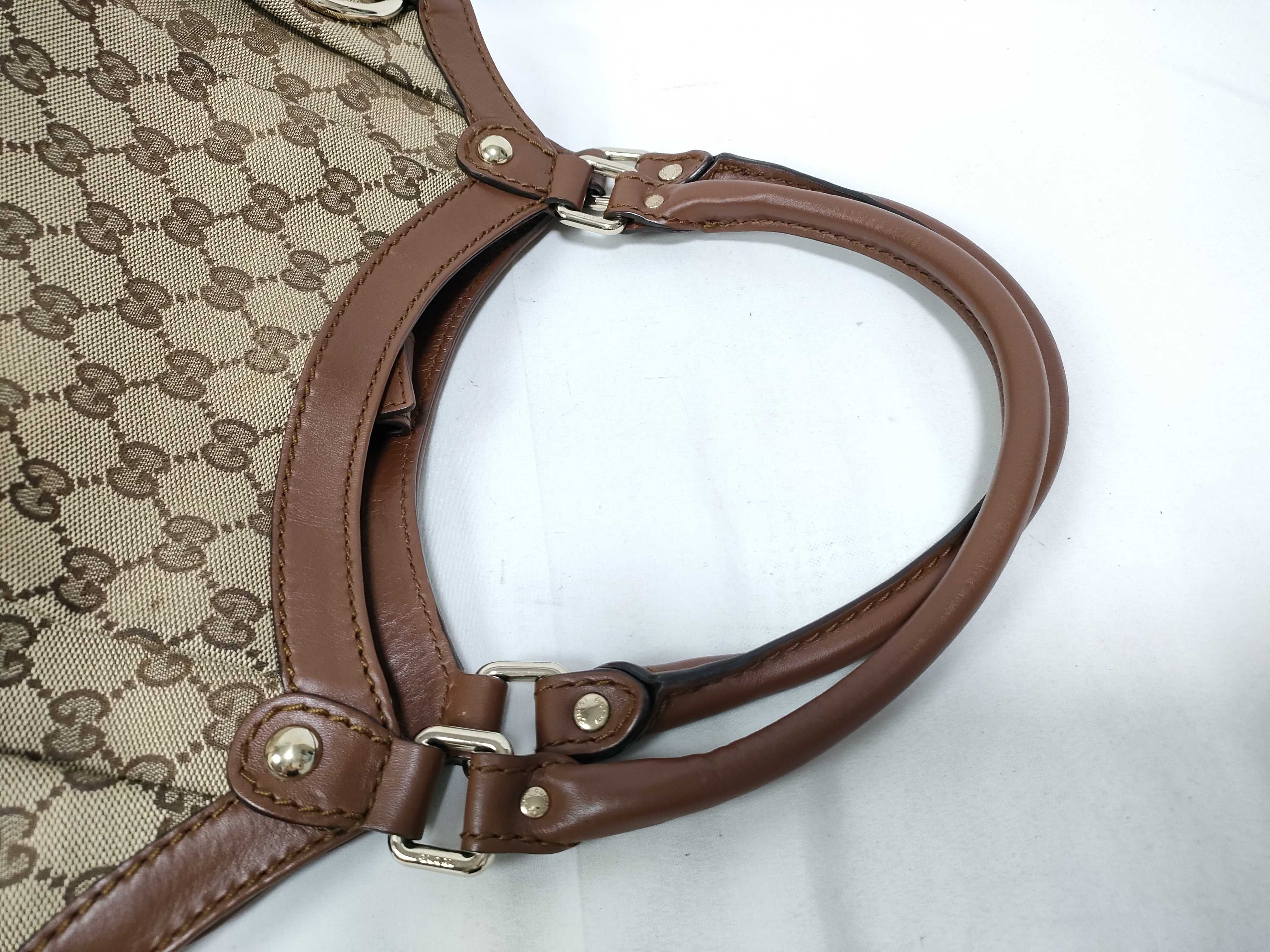 Red/Brown Canvas GG Supreme Pumpkin Shoulder Bag (Handbag) — view 9
