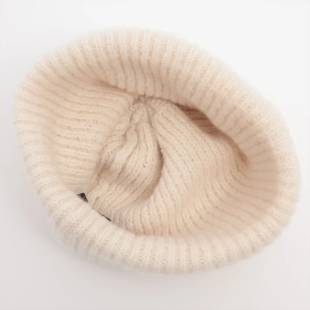 Cocomark Knit Cap Cashmere x Silk Ivory Thread Fuzzing fraying — view 4