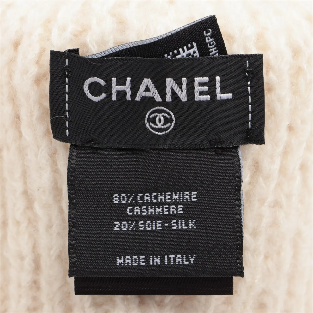 Cocomark Knit Cap Cashmere x Silk Ivory Thread Fuzzing fraying — view 5