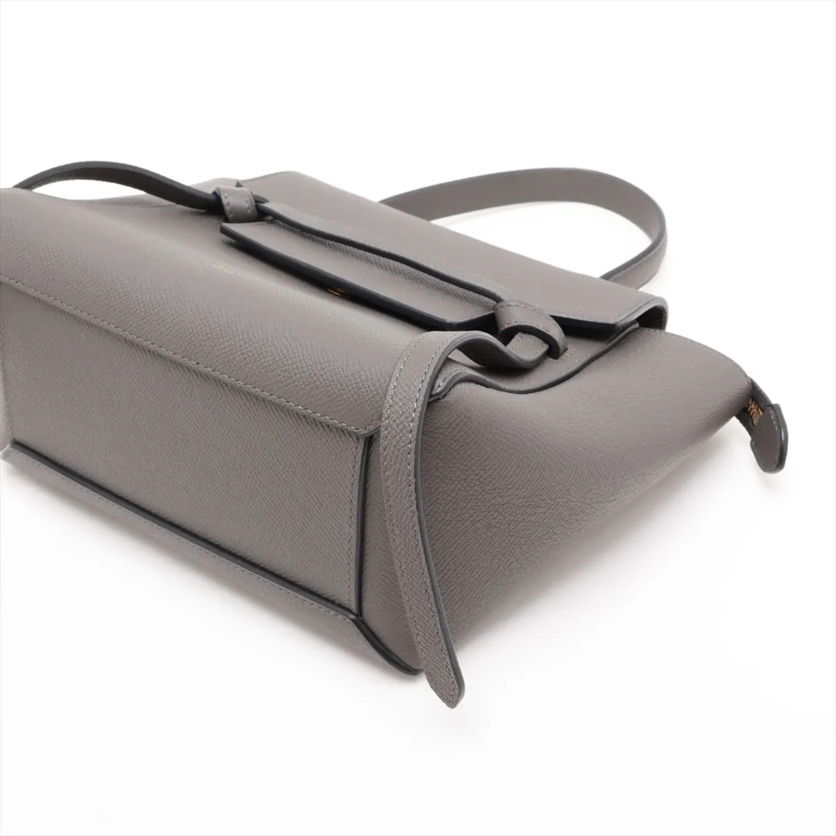 Belt Bag Nano Leather 2-Way Handbag, Gray — view 3