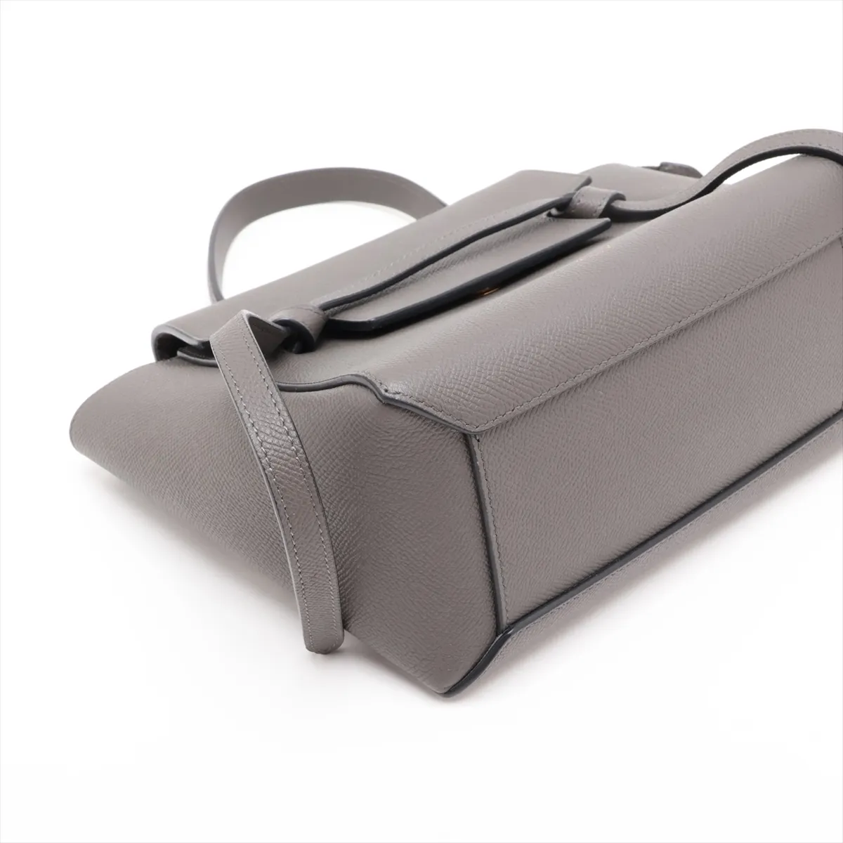 Belt Bag Nano Leather 2-Way Handbag, Gray — view 4