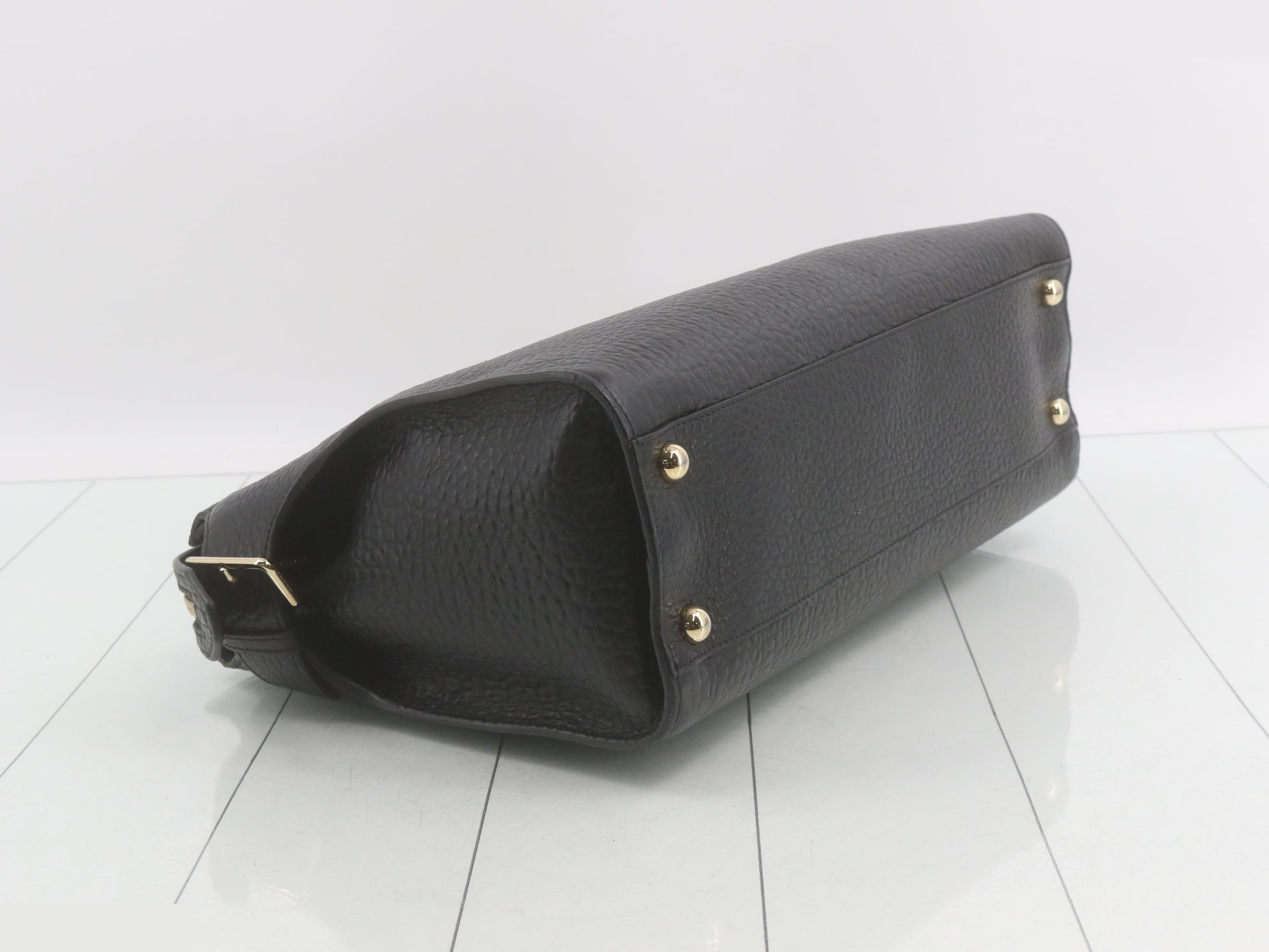 Leather logo plate 2-way handbag — view 5