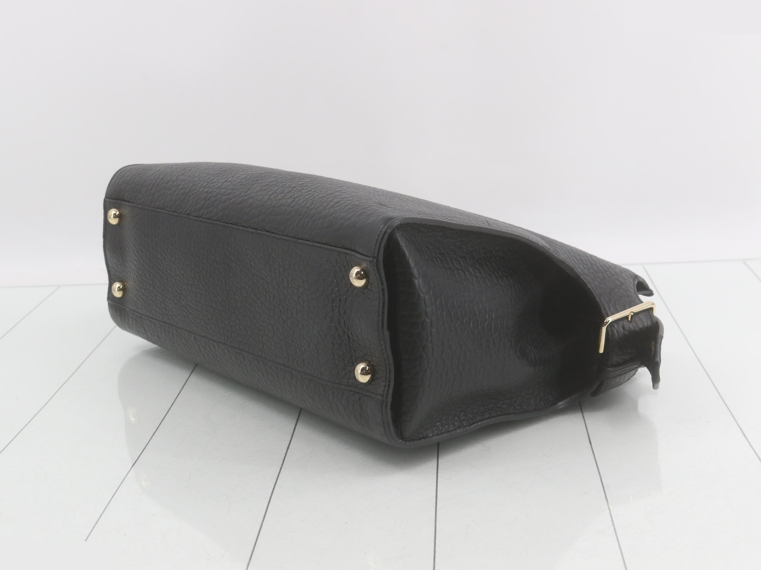 Leather logo plate 2-way handbag — view 6