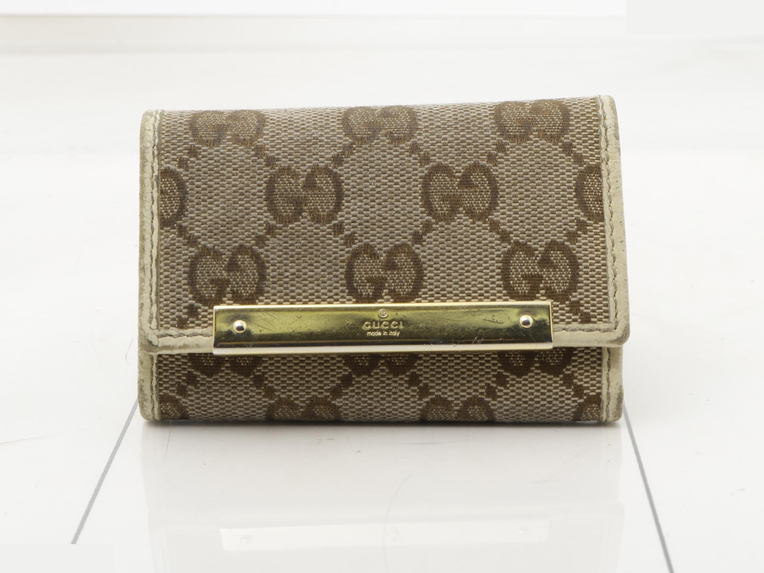 Key case, GG canvas, BE/WH
