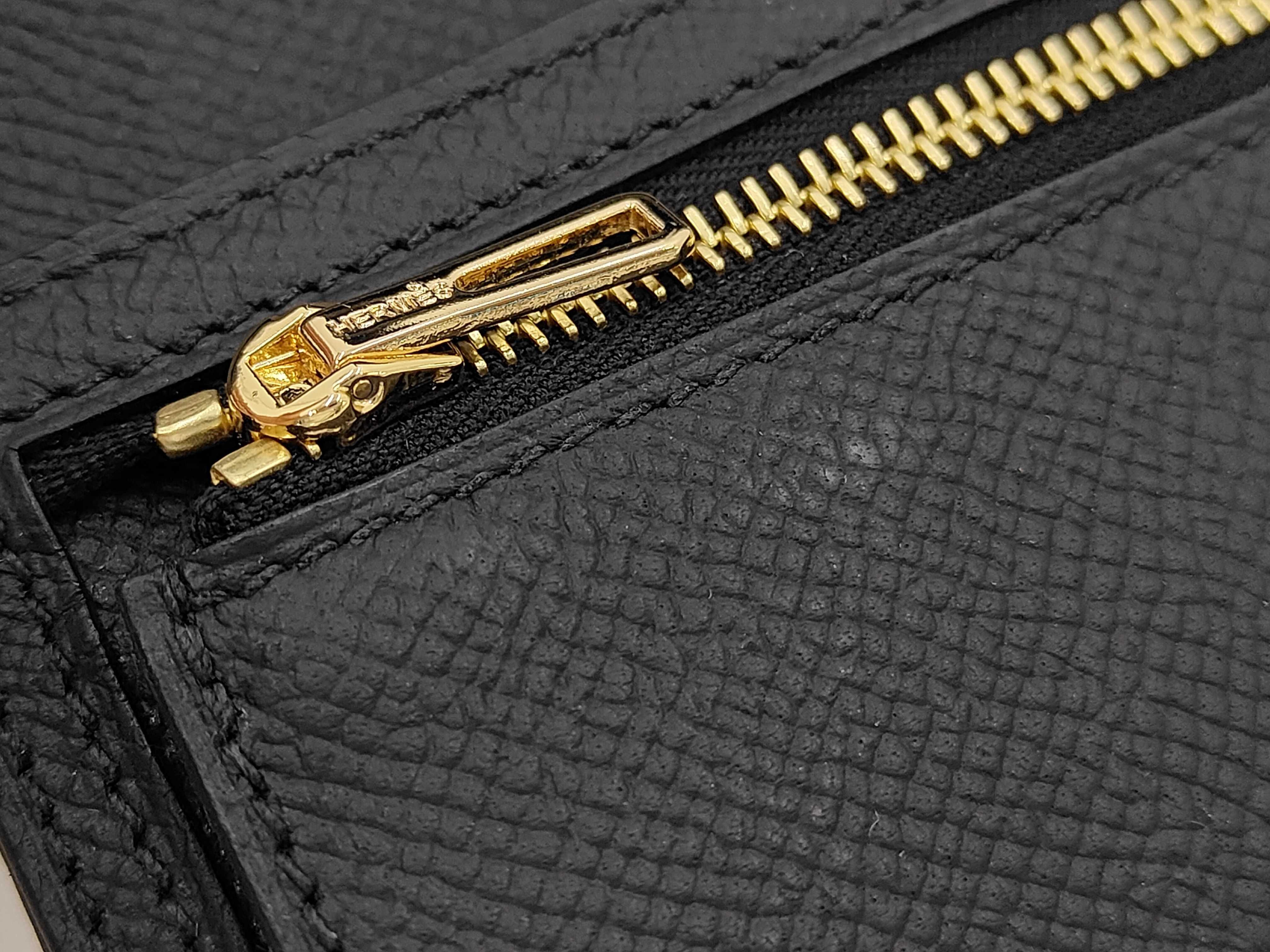 Bearn Compact Wallet, Veau Epsom Leather, Gold Hardware, Black, G Stamp — view 13