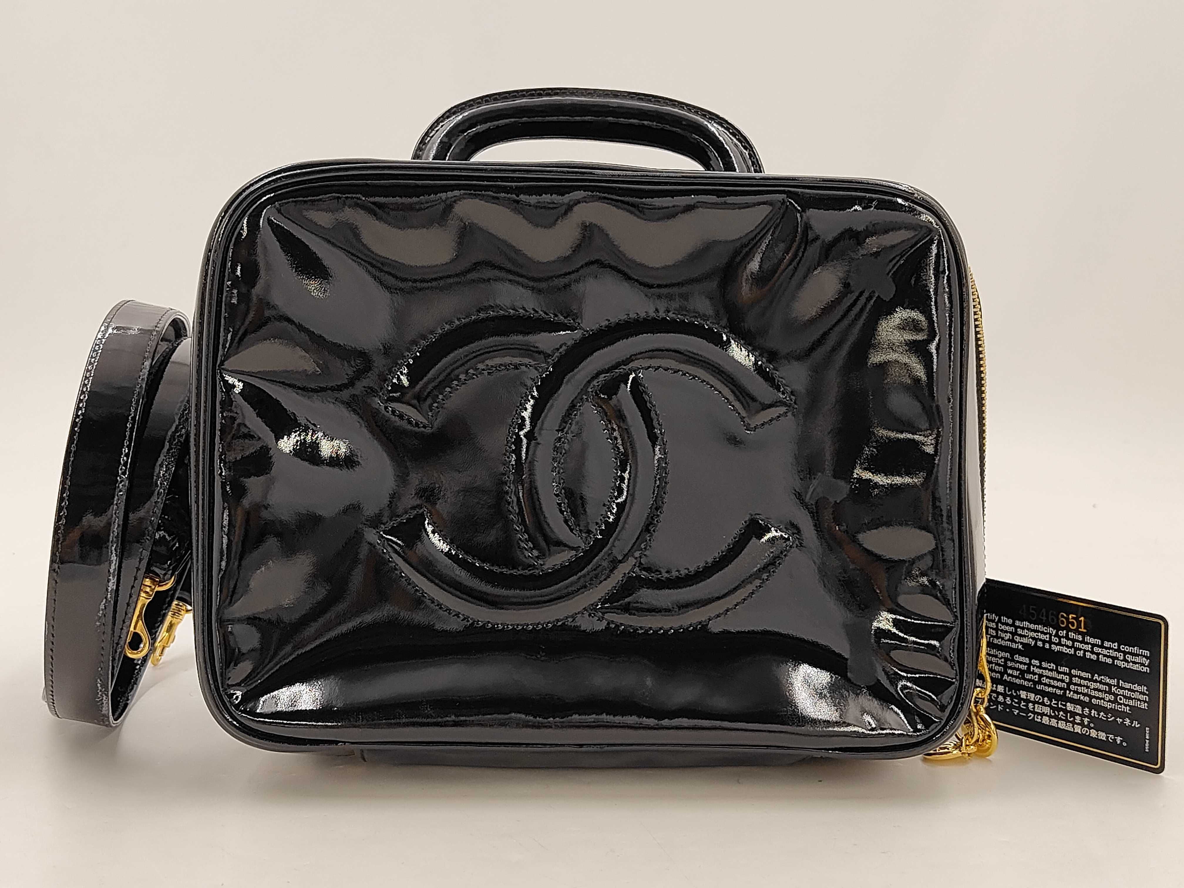 Vanity Bag, Patent Leather, Black