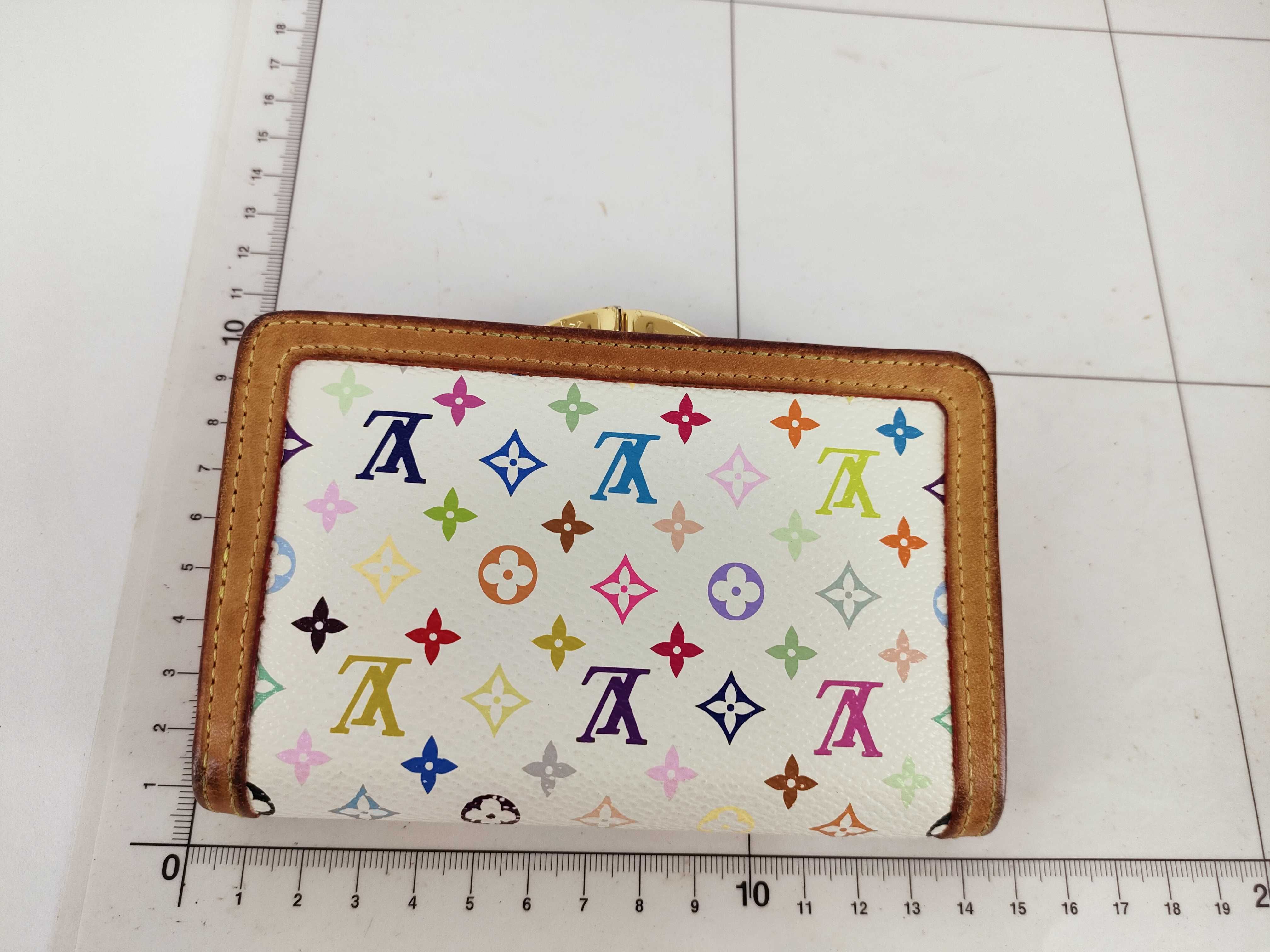 Monogram Multicolor Louis Vuitton Portefeuille Viennois M92987 Bi-fold Wallet with Clasp Closure Blanc Monogram Multicolor TH3017 Wallet — view 2