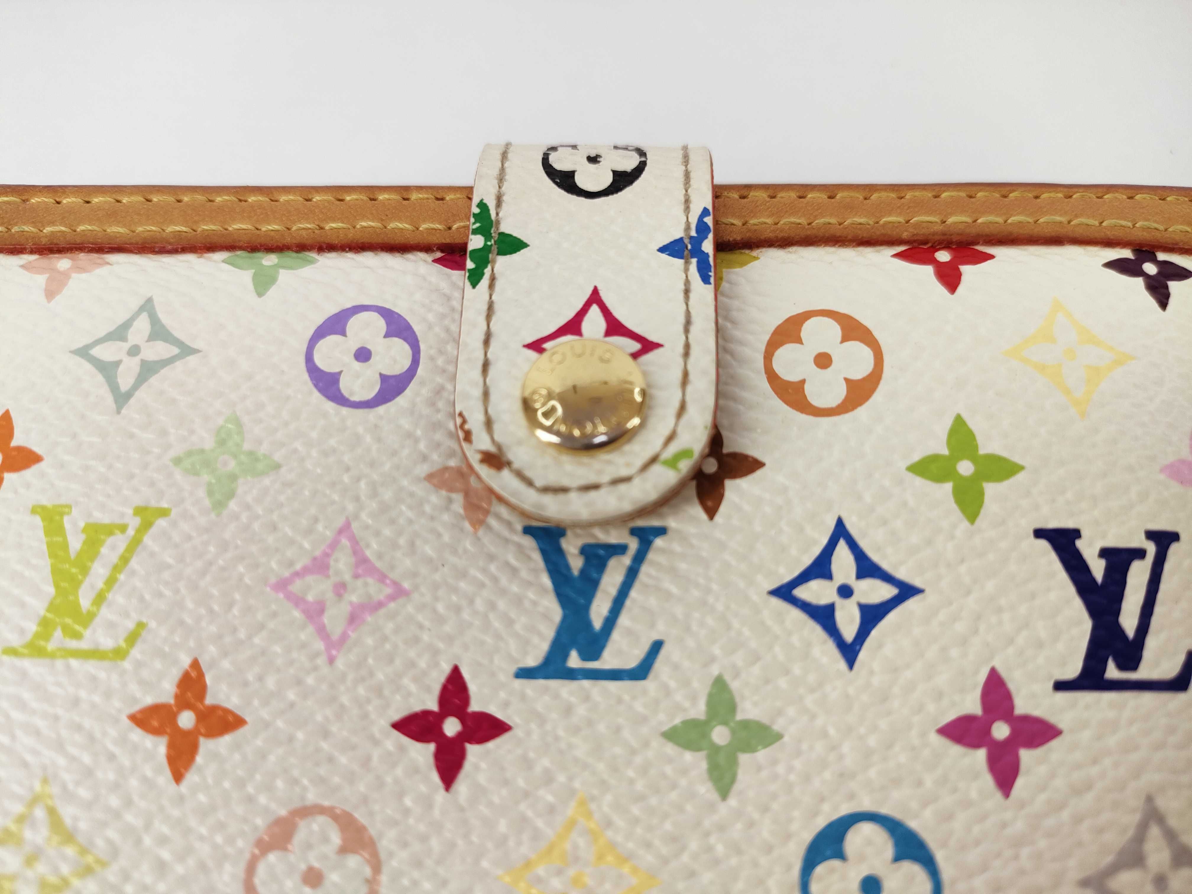 Monogram Multicolor Louis Vuitton Portefeuille Viennois M92987 Bi-fold Wallet with Clasp Closure Blanc Monogram Multicolor TH3017 Wallet — view 14
