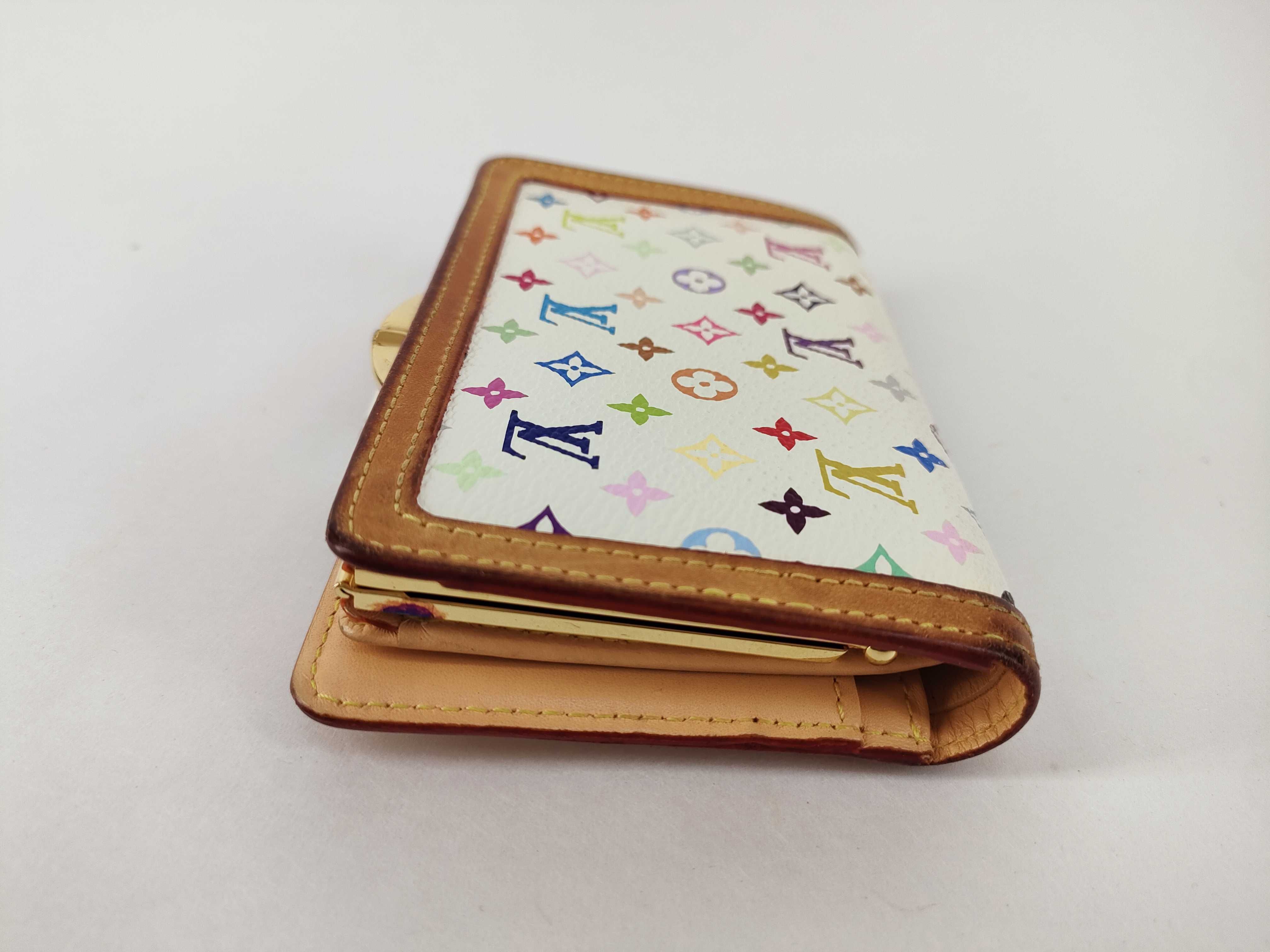 Monogram Multicolor Louis Vuitton Portefeuille Viennois M92987 Bi-fold Wallet with Clasp Closure Blanc Monogram Multicolor TH3017 Wallet — view 4