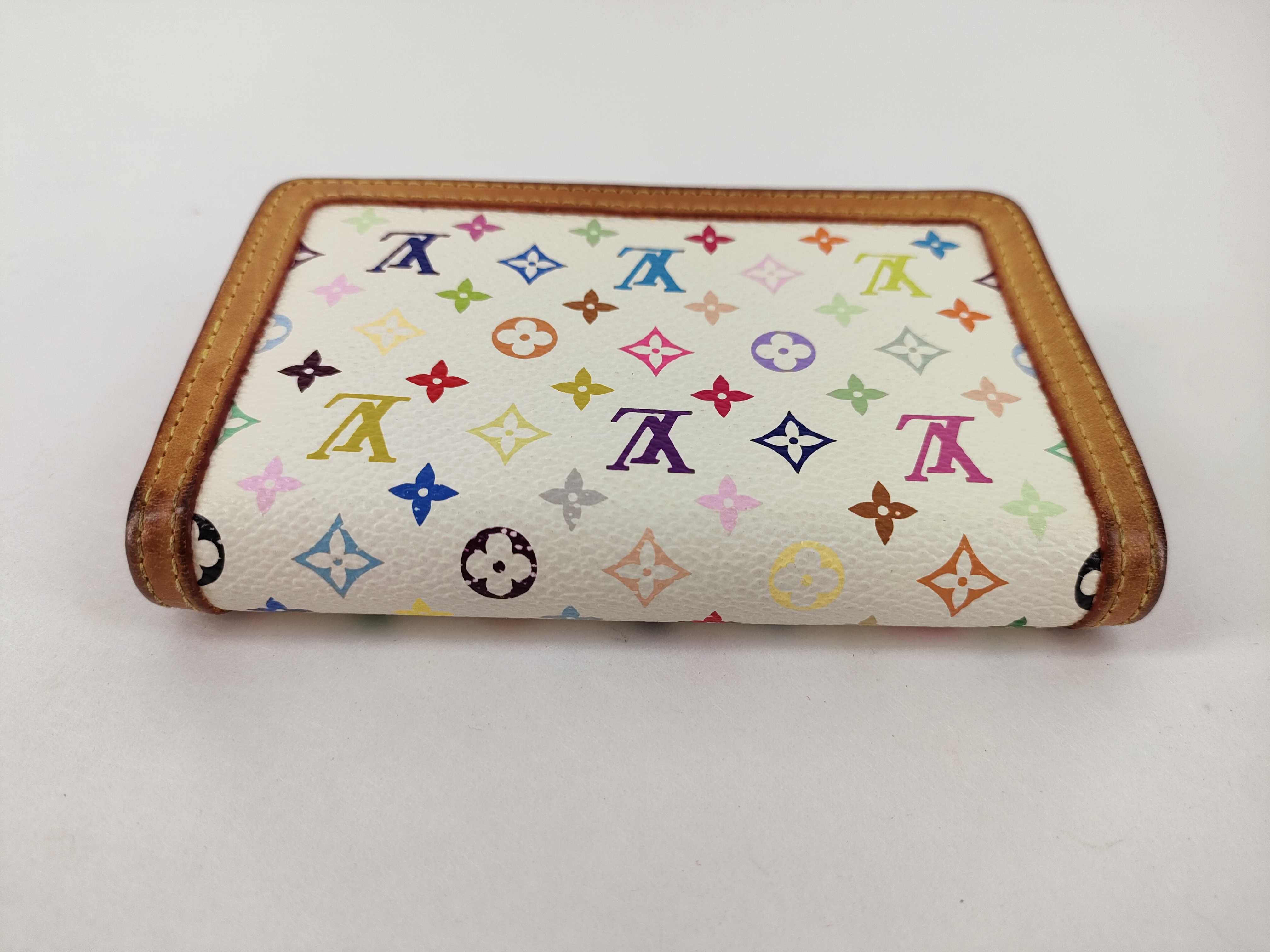 Monogram Multicolor Louis Vuitton Portefeuille Viennois M92987 Bi-fold Wallet with Clasp Closure Blanc Monogram Multicolor TH3017 Wallet — view 5