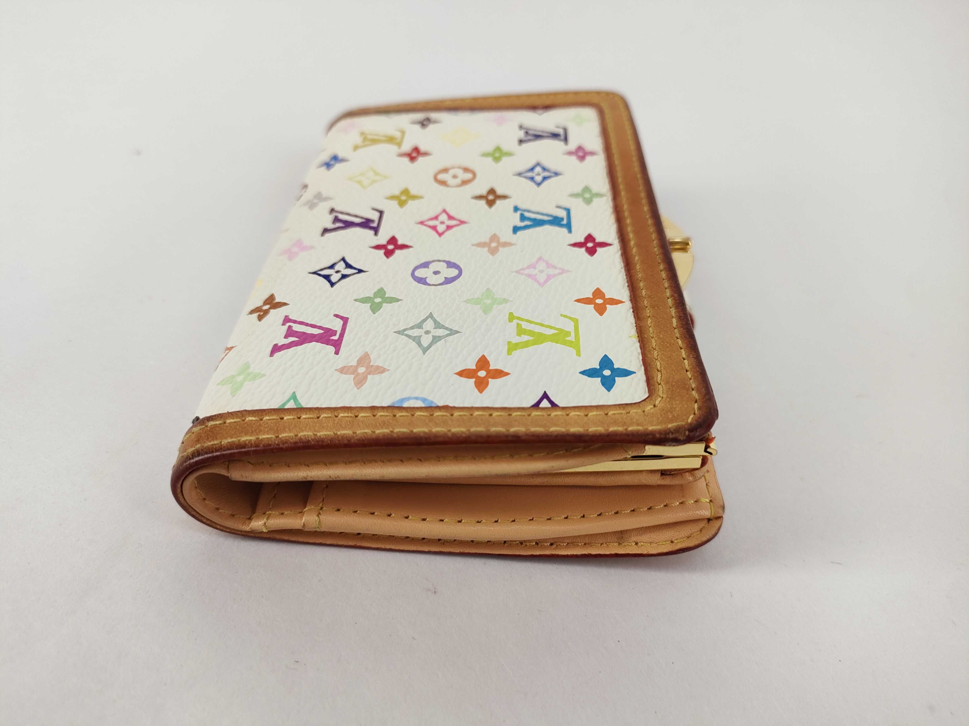 Monogram Multicolor Louis Vuitton Portefeuille Viennois M92987 Bi-fold Wallet with Clasp Closure Blanc Monogram Multicolor TH3017 Wallet — view 6