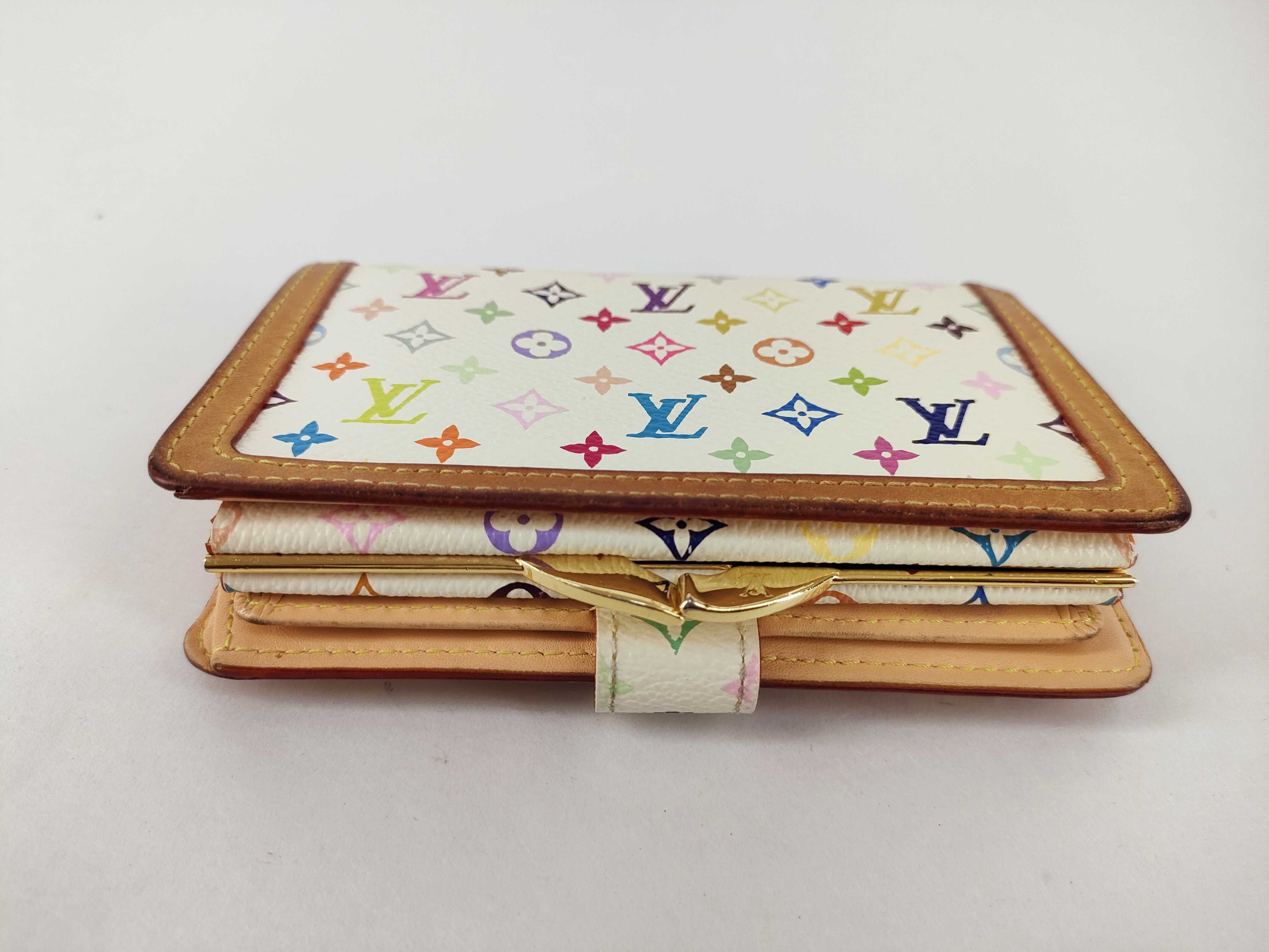 Monogram Multicolor Louis Vuitton Portefeuille Viennois M92987 Bi-fold Wallet with Clasp Closure Blanc Monogram Multicolor TH3017 Wallet — view 7