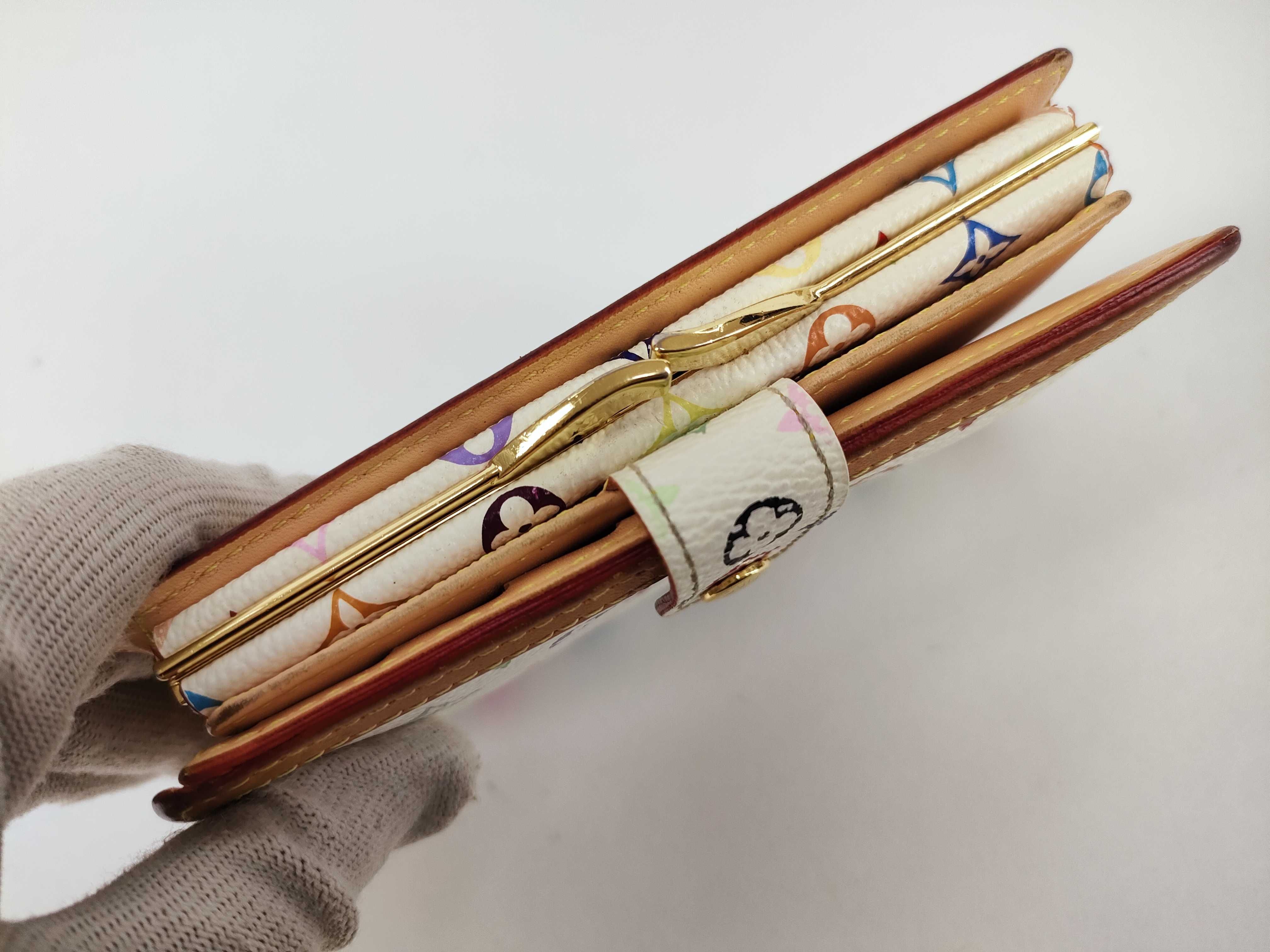 Monogram Multicolor Louis Vuitton Portefeuille Viennois M92987 Bi-fold Wallet with Clasp Closure Blanc Monogram Multicolor TH3017 Wallet — view 8