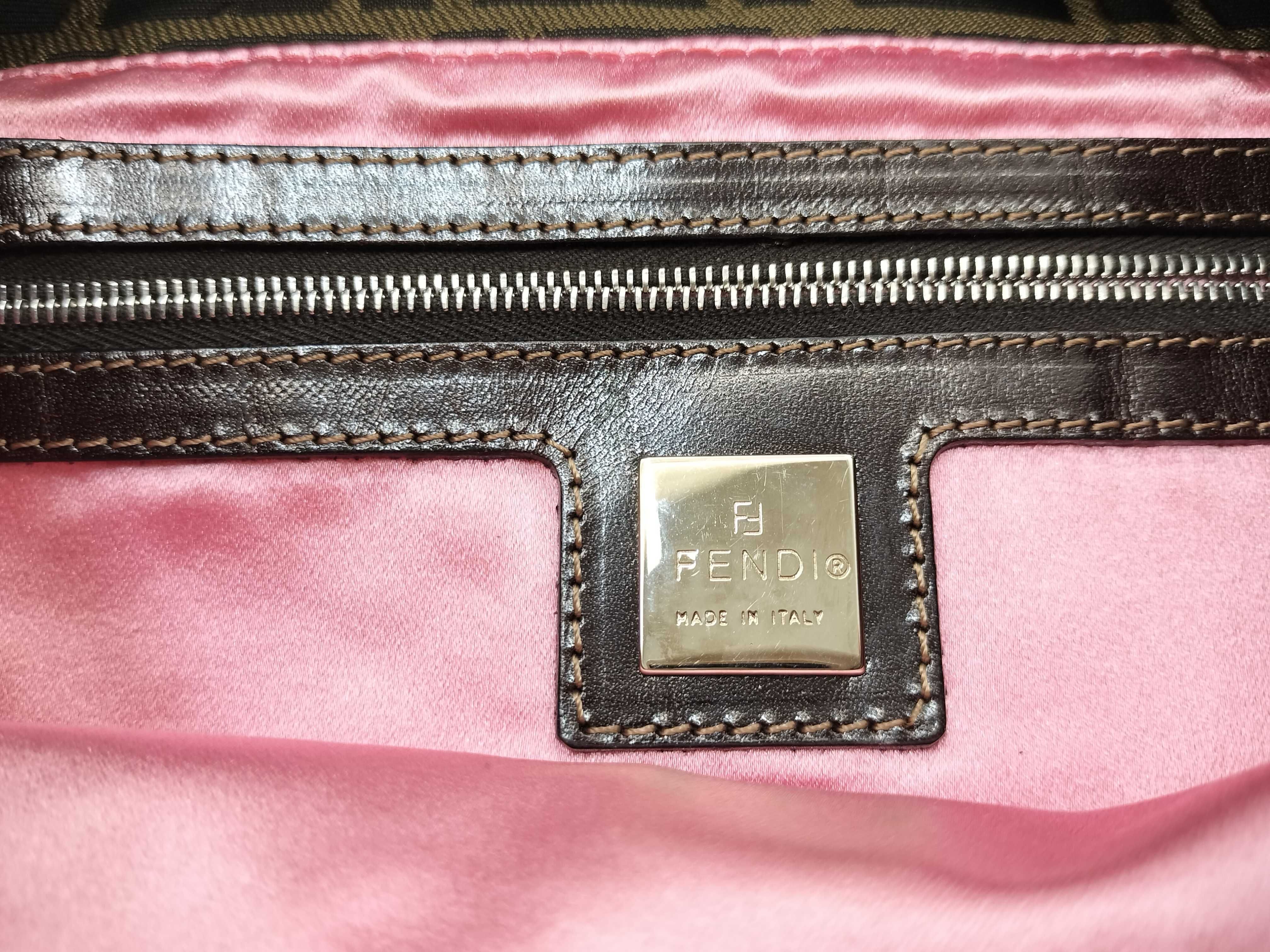 Zucca pattern Fendi Baguette Zucca pattern flower motif one-shoulder bag khaki shoulder bag — view 12