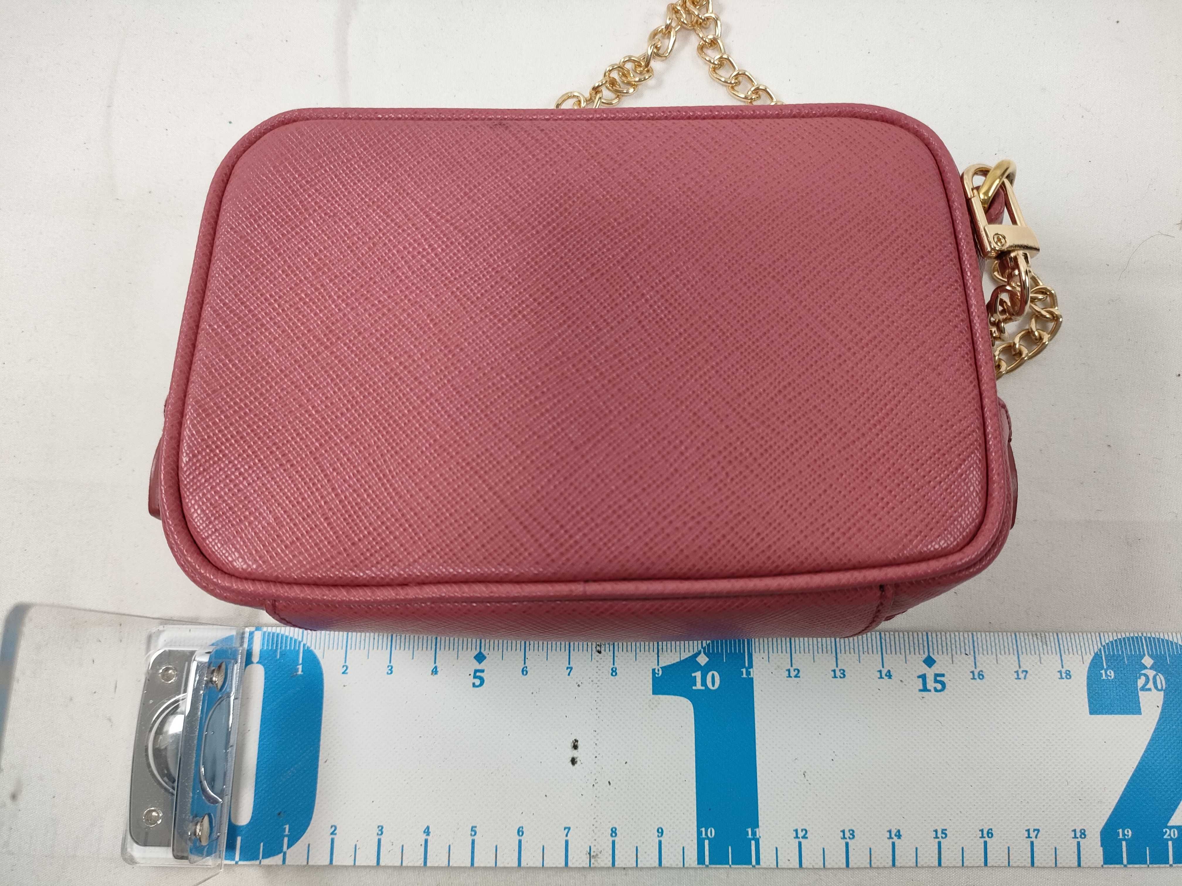 Saffiano Chain Shoulder Bag, Pink — view 2