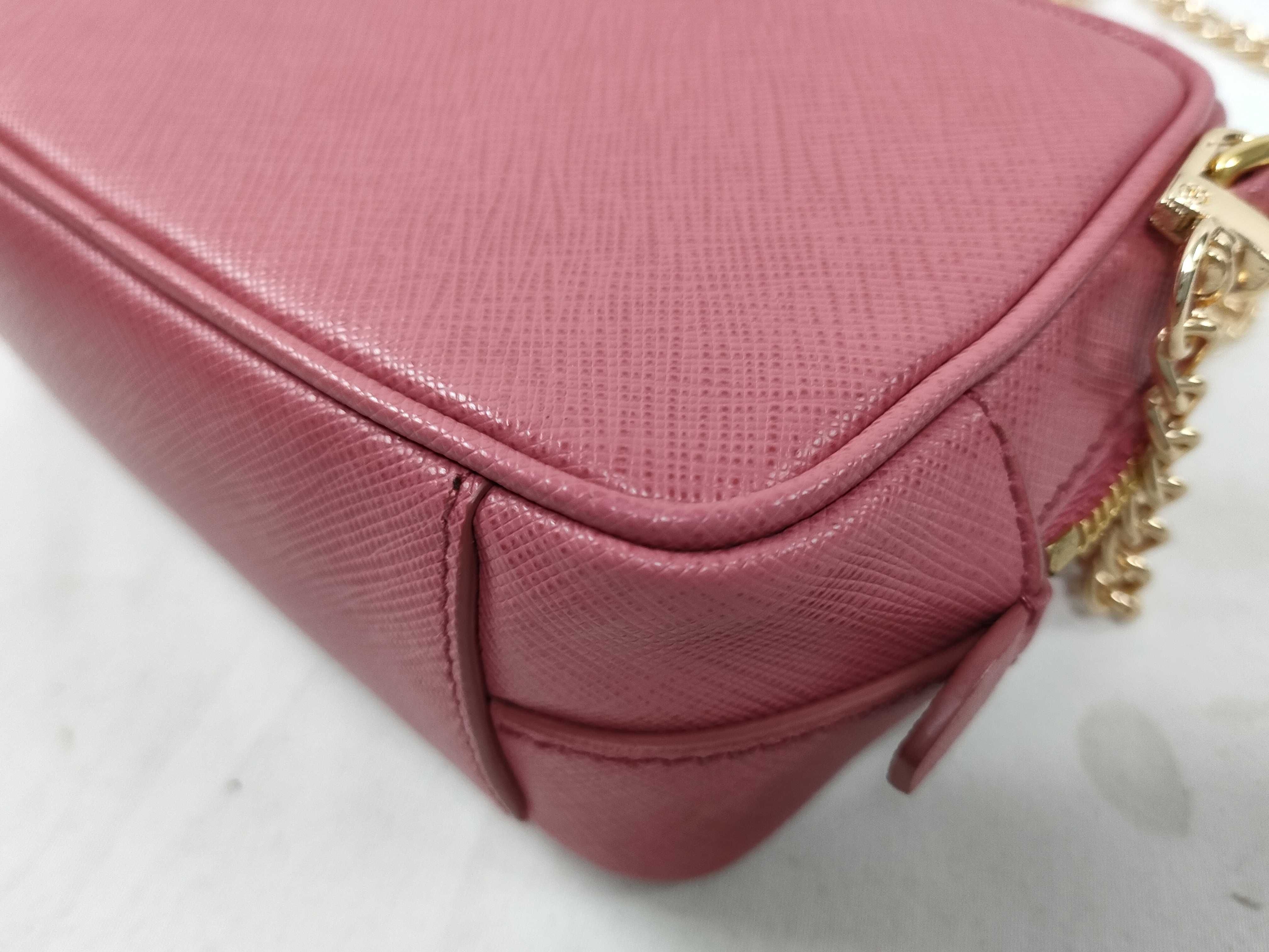 Saffiano Chain Shoulder Bag, Pink — view 4