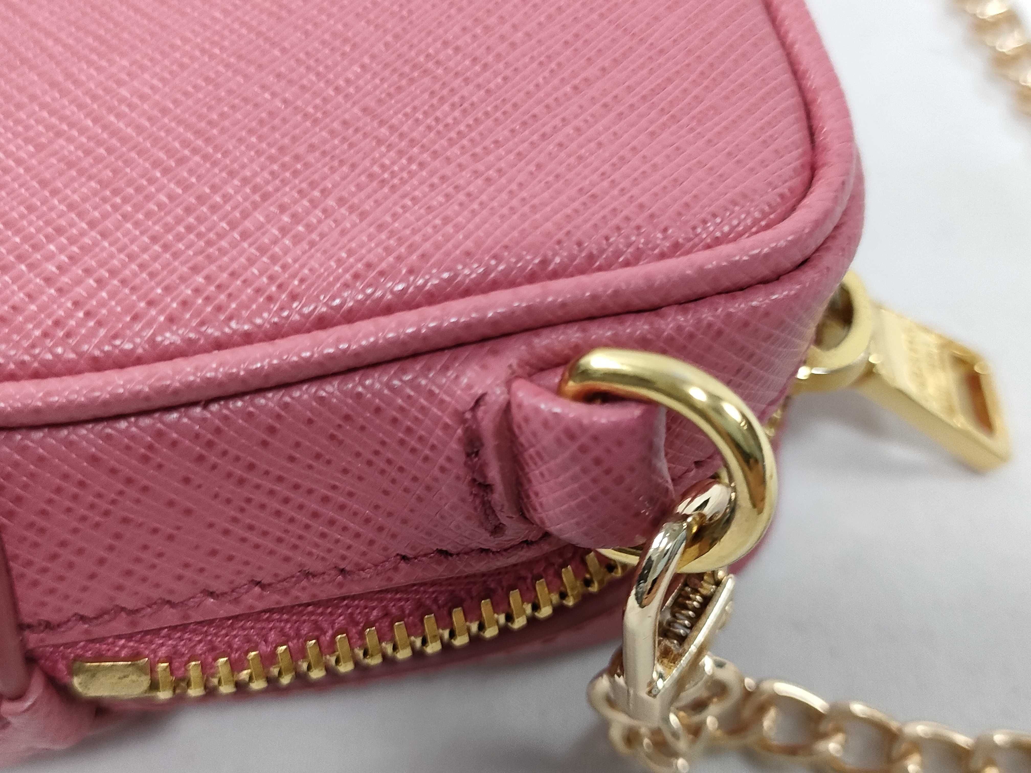 Saffiano Chain Shoulder Bag, Pink — view 5