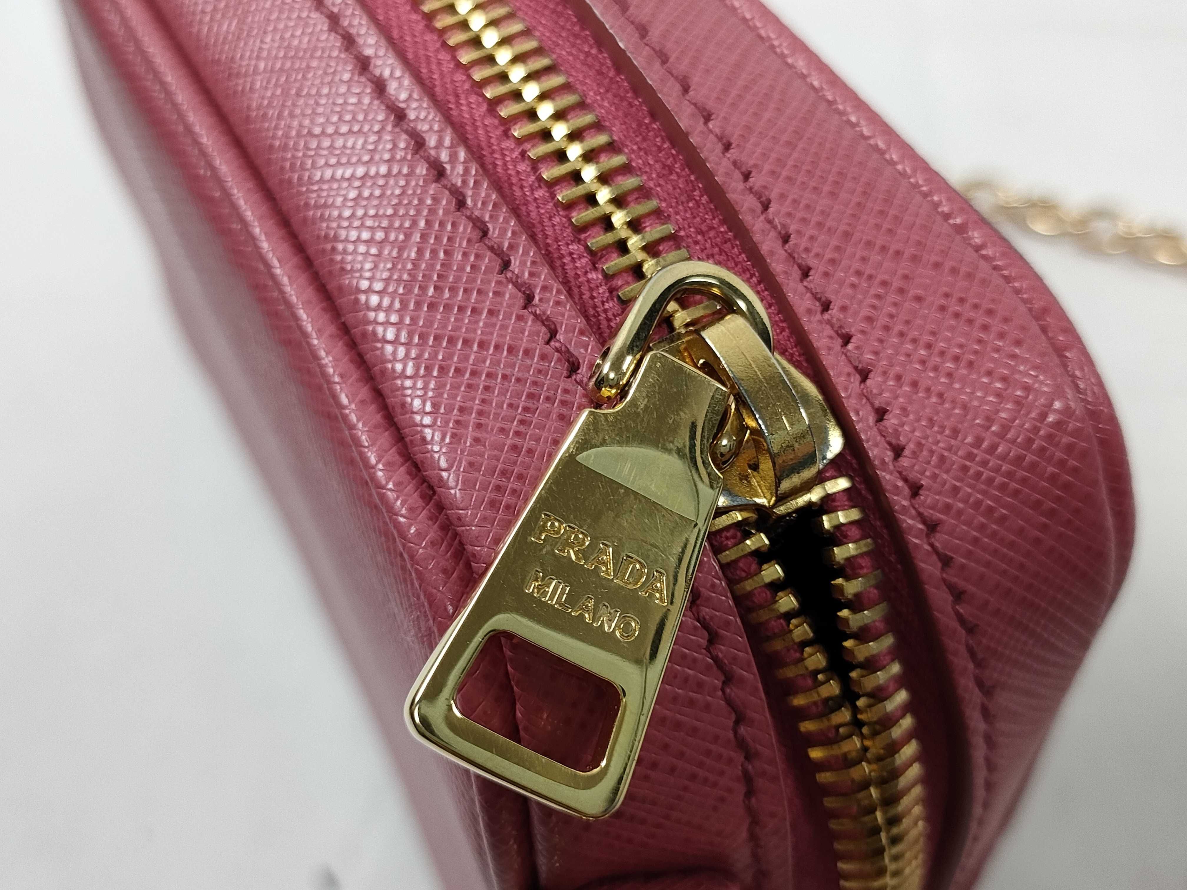 Saffiano Chain Shoulder Bag, Pink — view 9