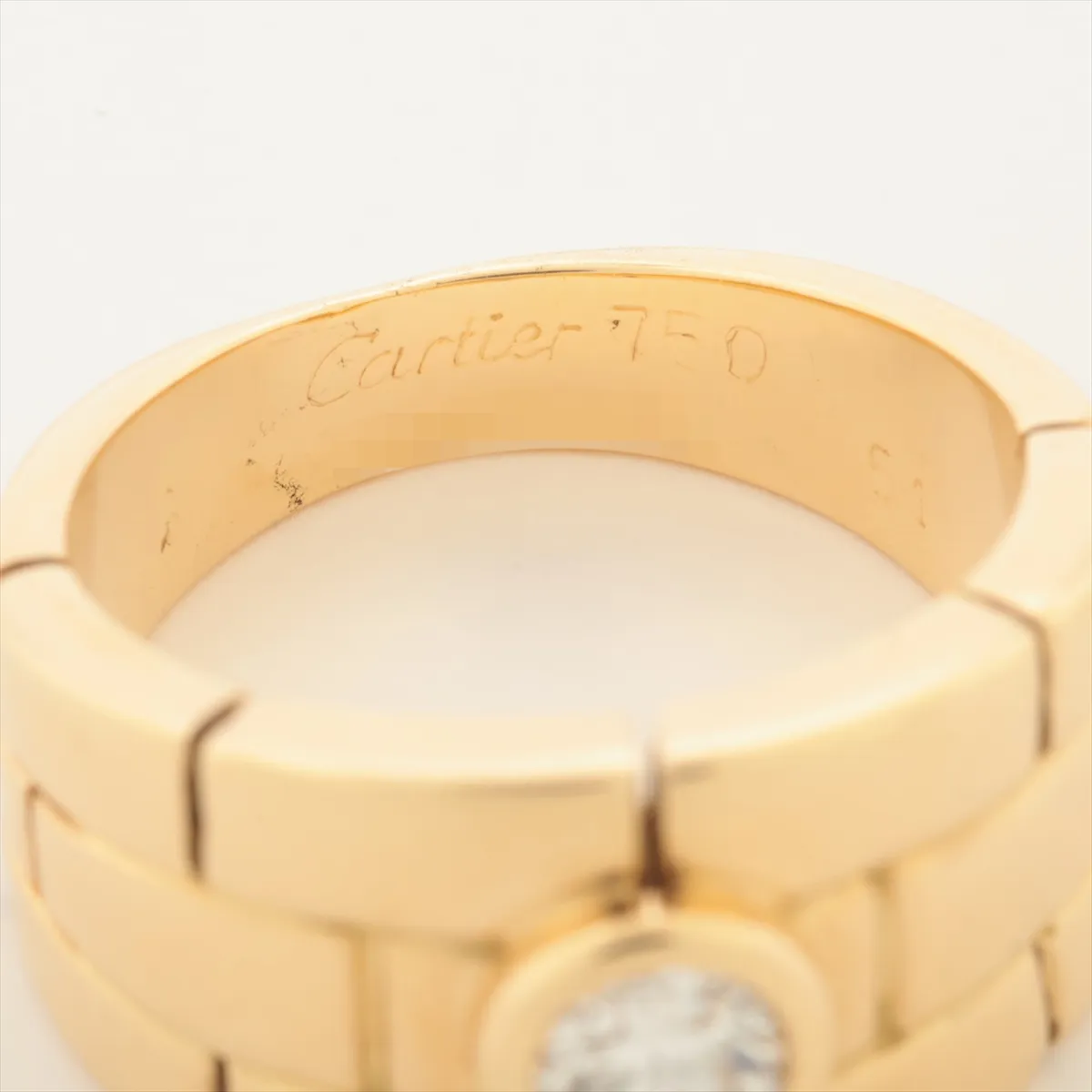 Maillon Panthère 1P Diamond Ring 750(YG) 9.2g 51 80BC030 Wax Hole Engraved Almost Fading — view 3