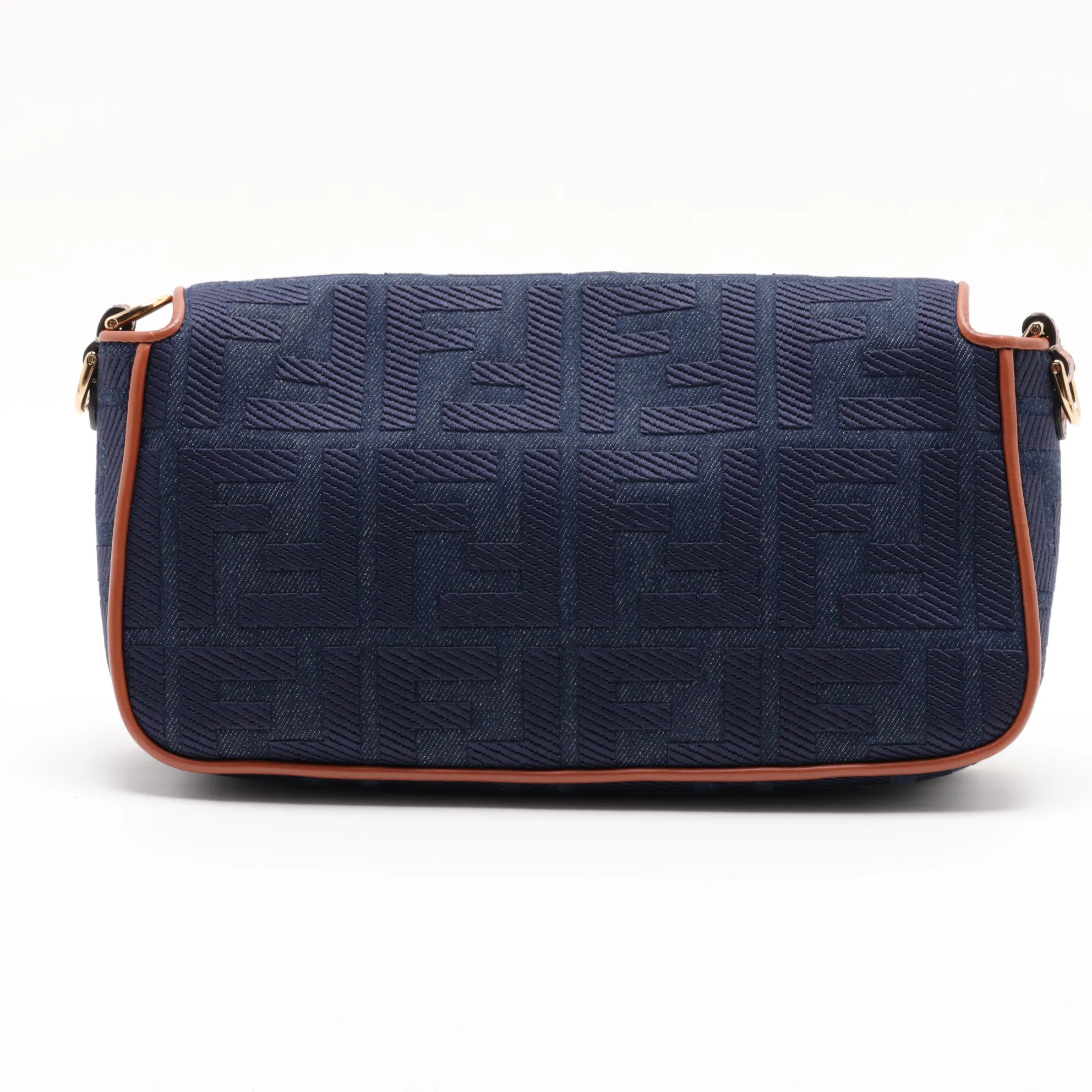 Mamma Bucket Canvas x Leather 2-Way Shoulder Bag, Navy x Brown, 8BR600 — view 2