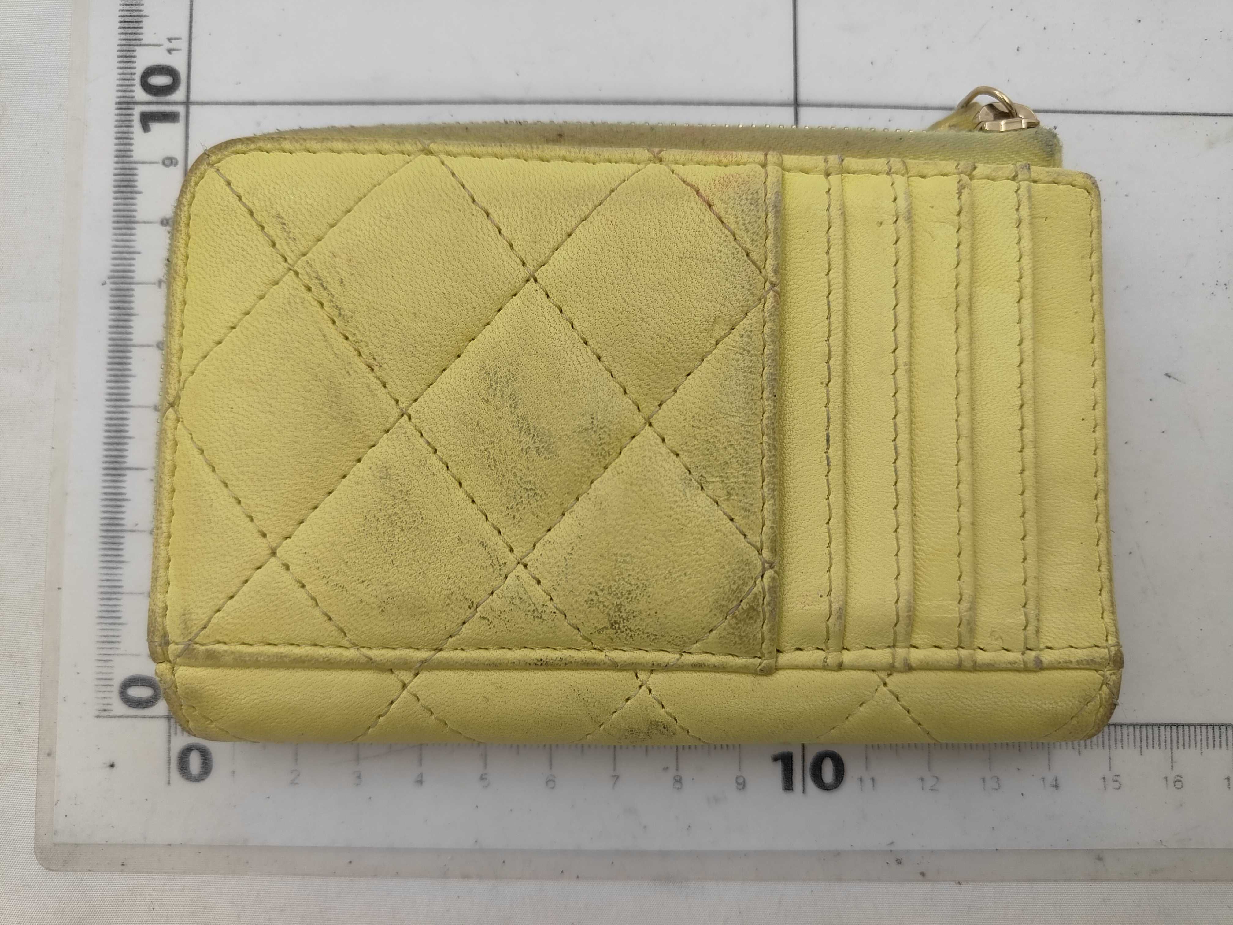 Matelassé Coin Case, Coco Mark, Yellow Coin Case — view 2
