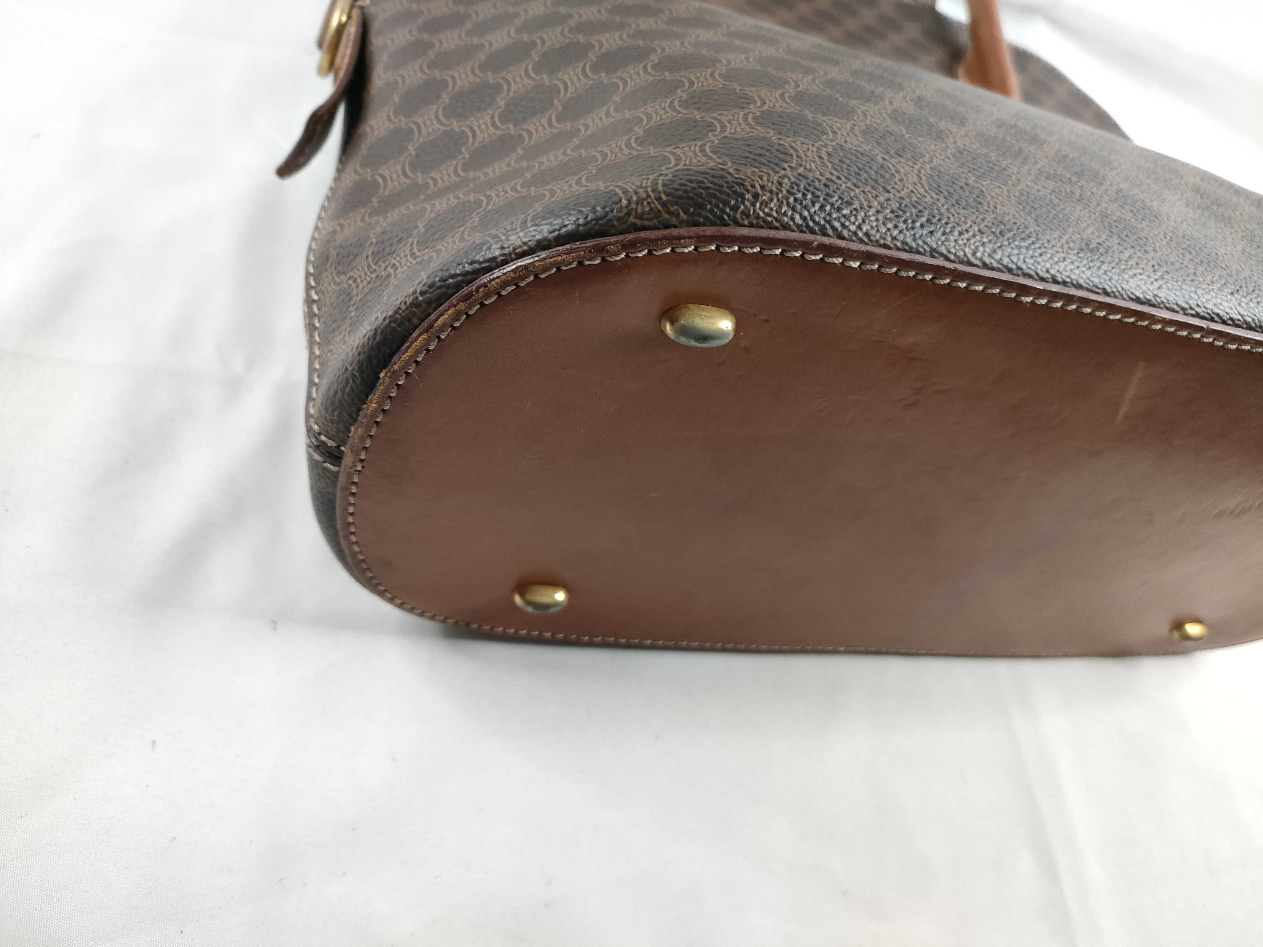handbag, Celine Macadam handbag, dome-shaped, PVC leather, Triomphe brown handbag — view 3
