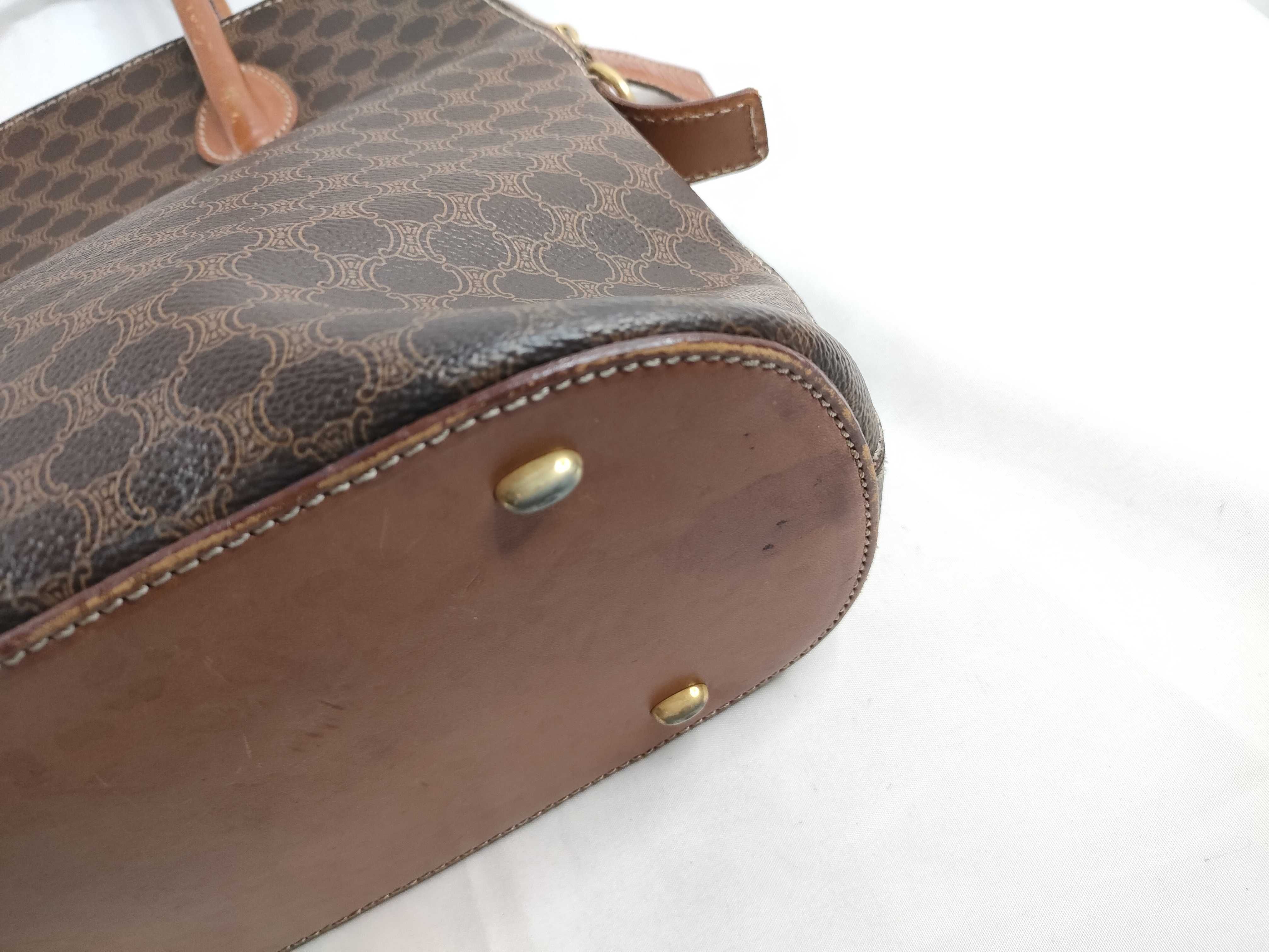 handbag, Celine Macadam handbag, dome-shaped, PVC leather, Triomphe brown handbag — view 5