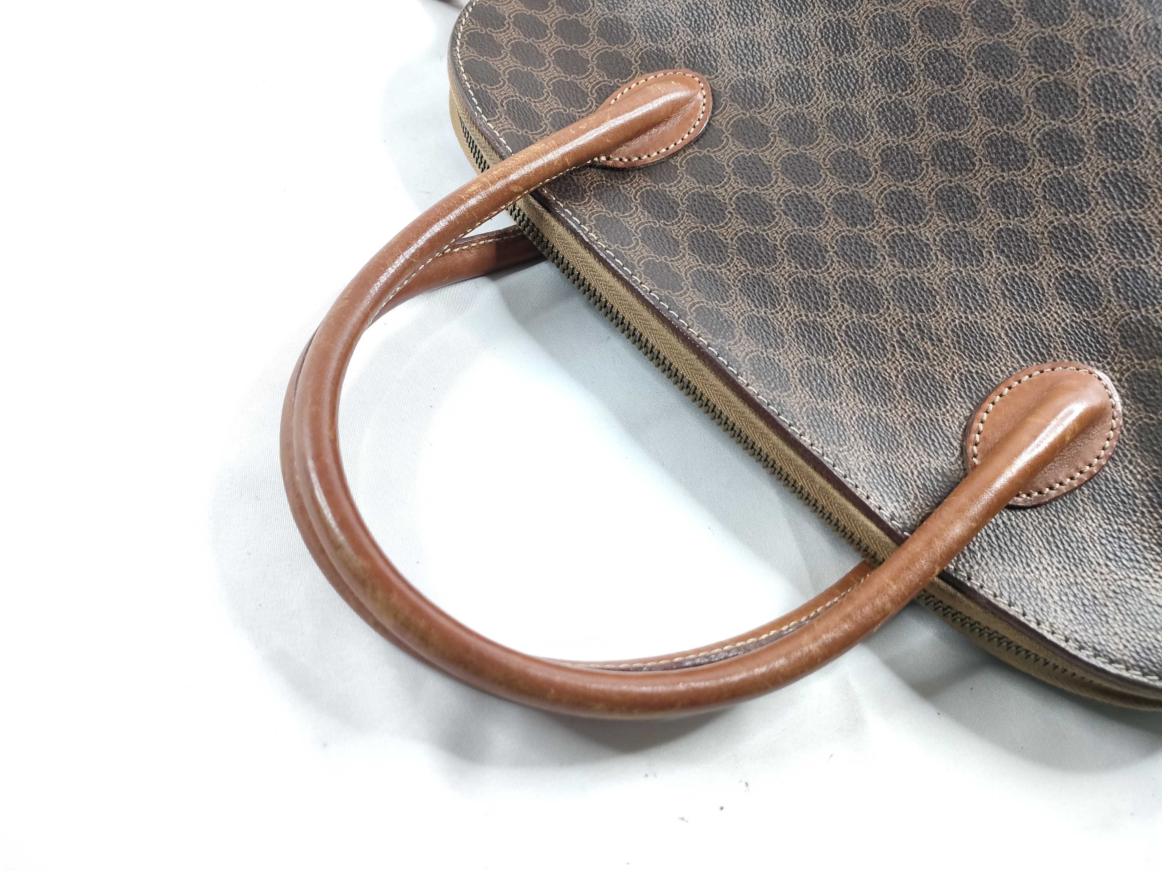 handbag, Celine Macadam handbag, dome-shaped, PVC leather, Triomphe brown handbag — view 6