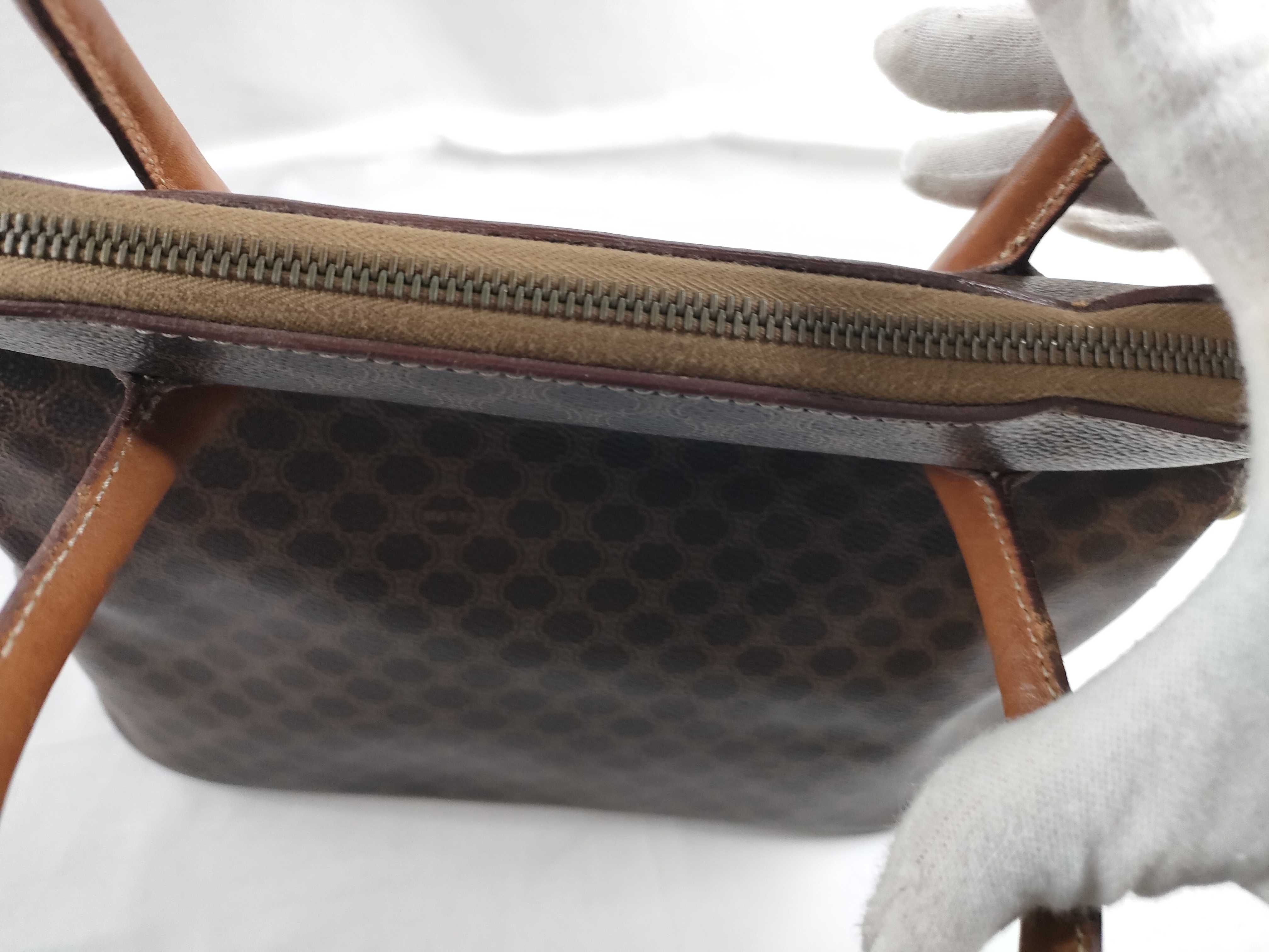 handbag, Celine Macadam handbag, dome-shaped, PVC leather, Triomphe brown handbag — view 9