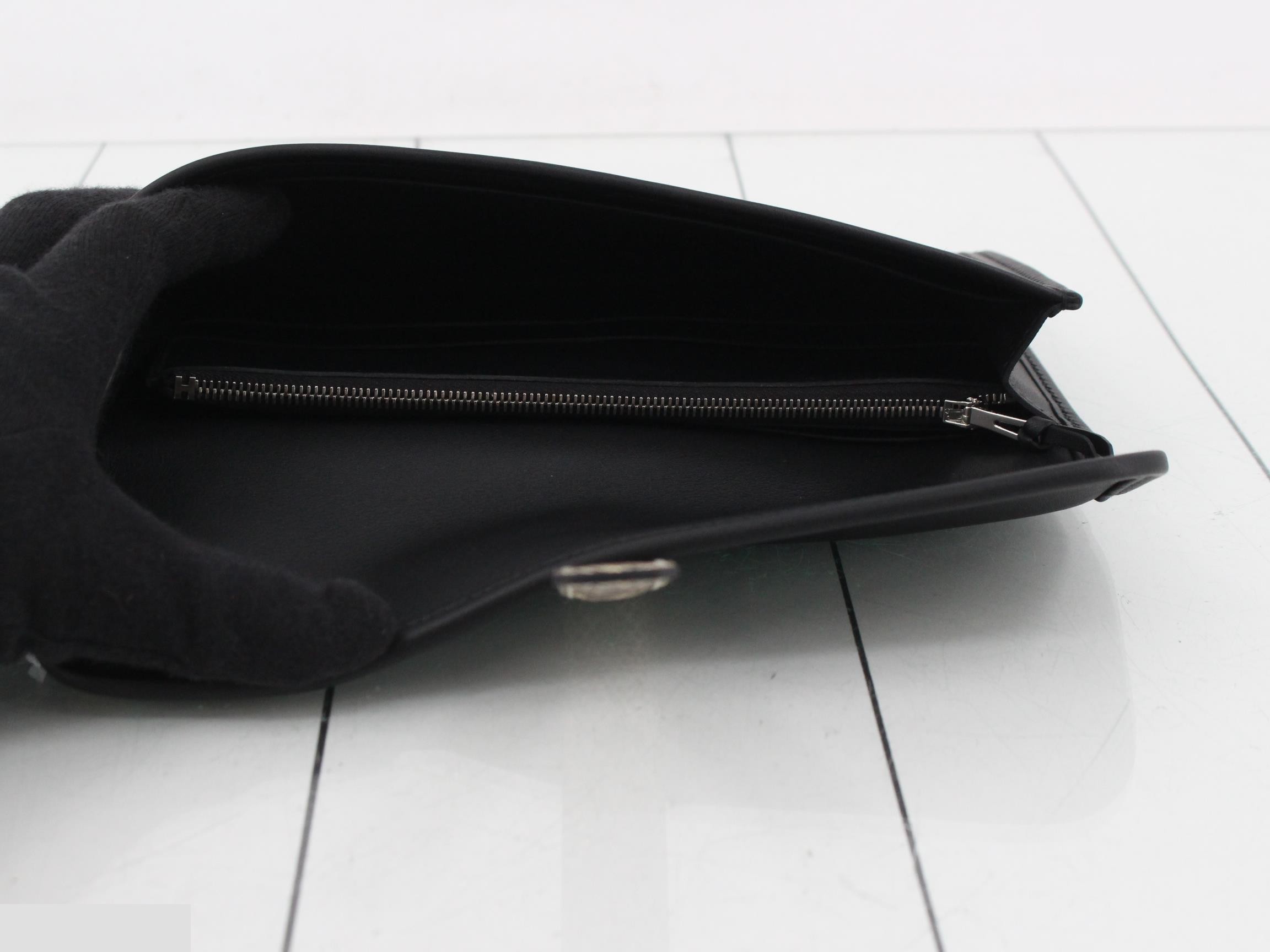Jije Duo Leather/Lizard Bi-fold Long Wallet, Black — view 4