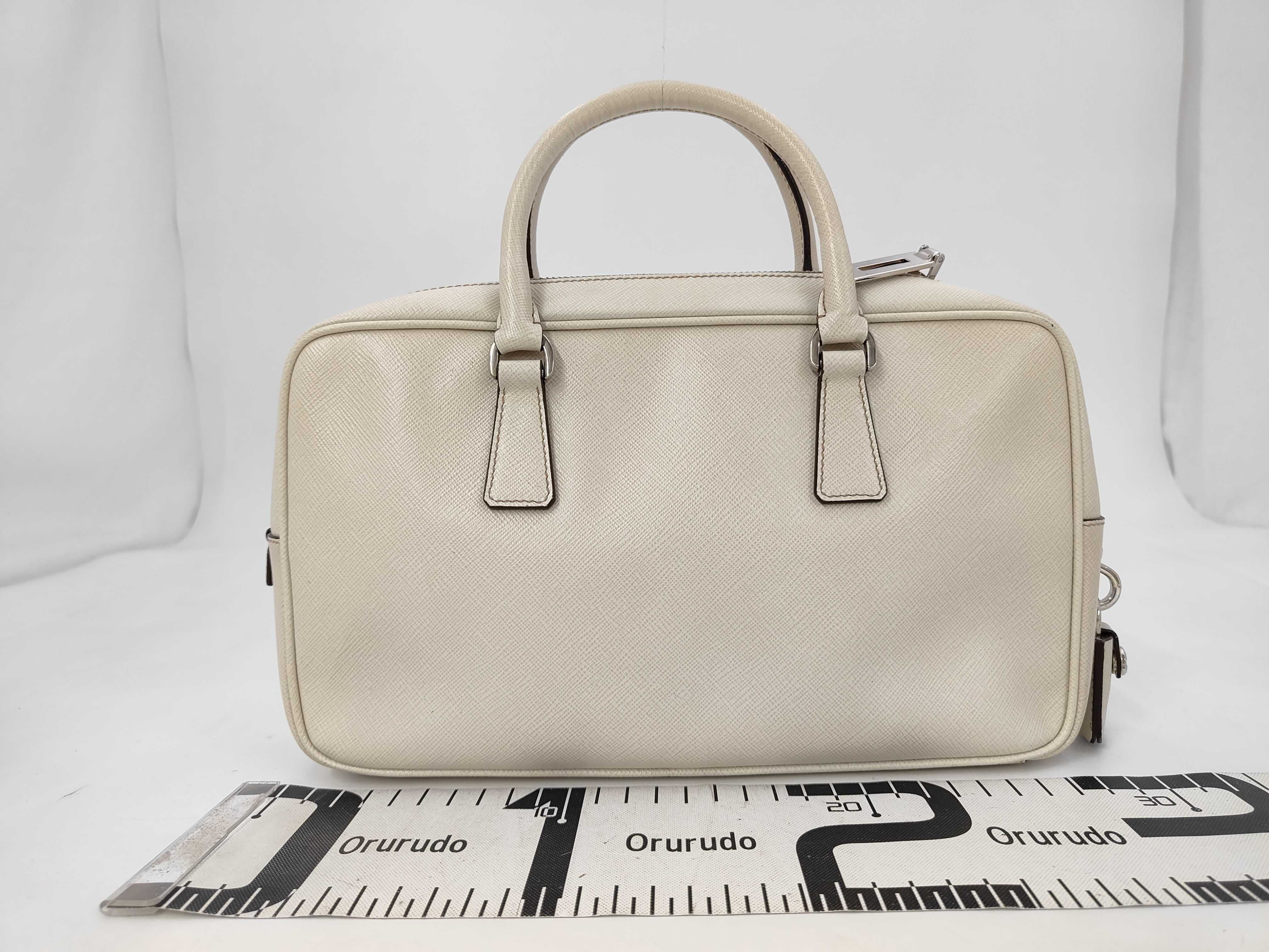 Saffiano Leather Handbag with Triangle Logo — view 2