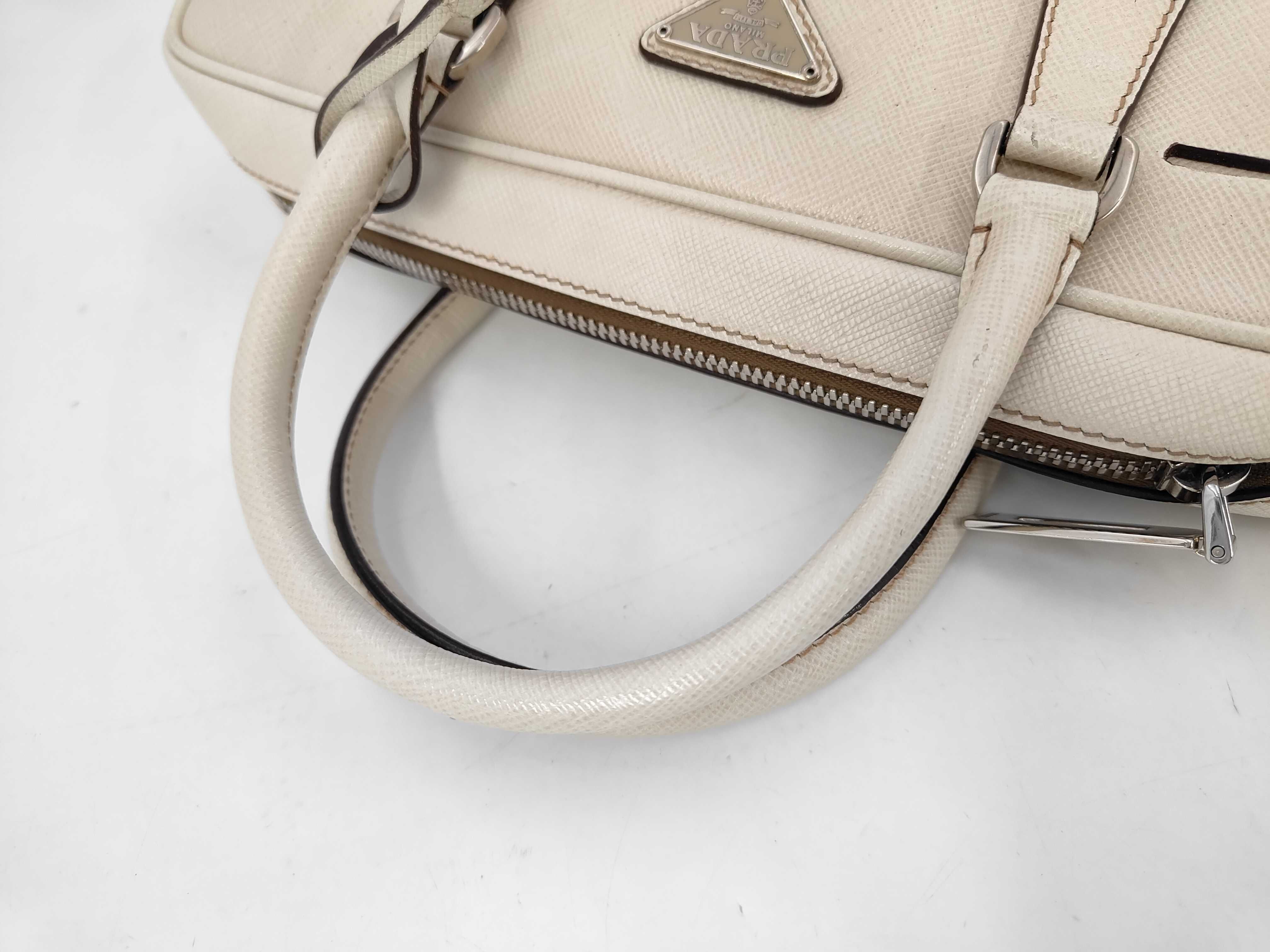 Saffiano Leather Handbag with Triangle Logo — view 4