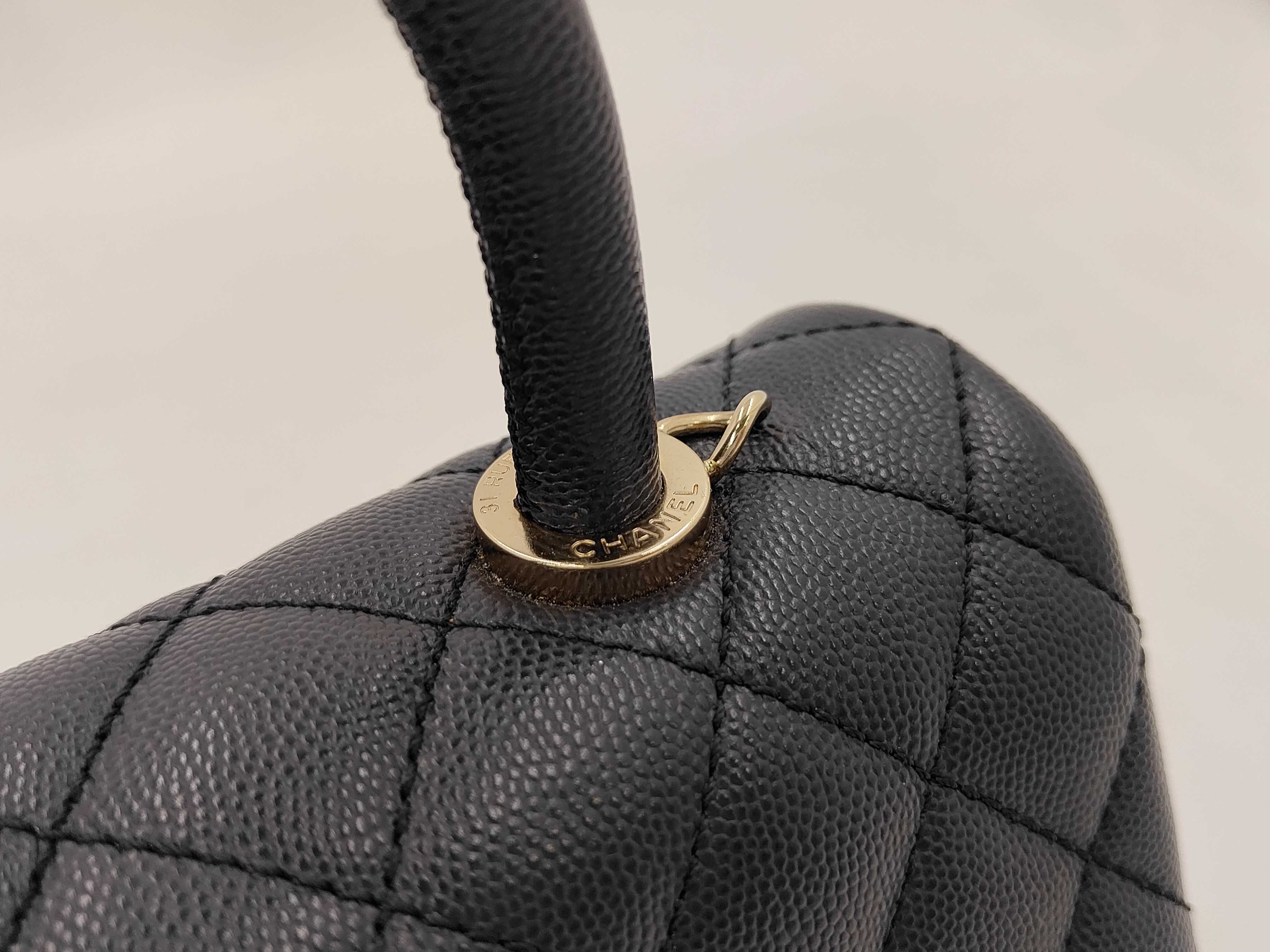 Matelassé Coco Handle XS Caviar Leather Dark Navy Gold Hardware 30 Series Bag — view 3