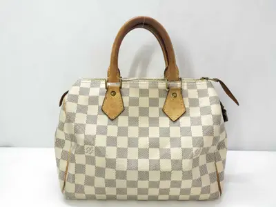 Damier Azur Louis Vuitton N41534 Speedy 25 SP0077 Handbag Mini Boston Damier Azur Handbag
