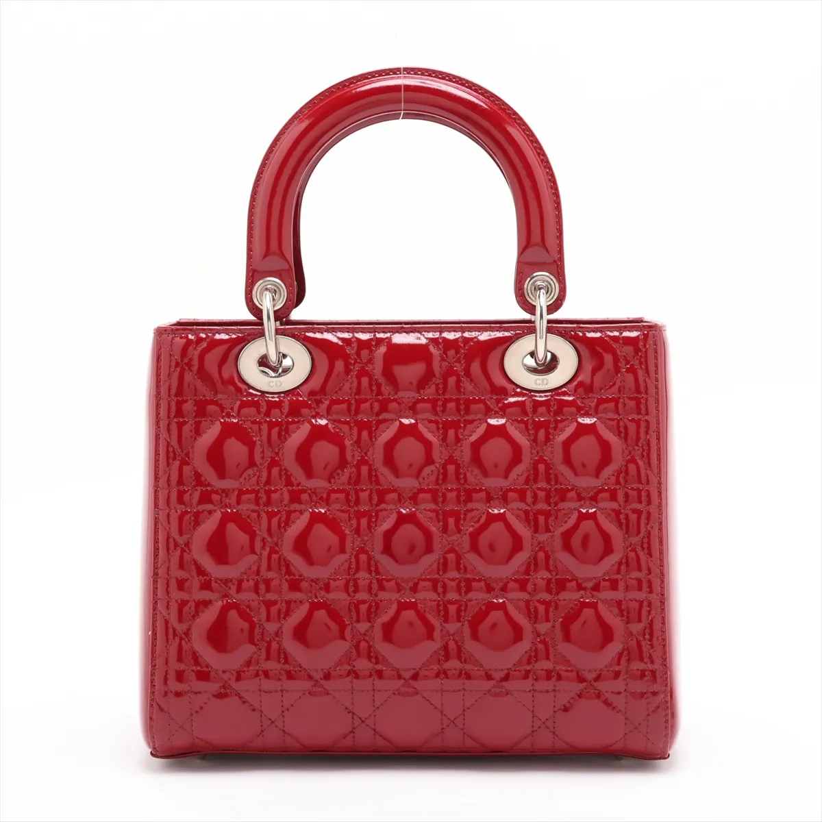 Cannage Lady Dior Patent Leather 2-Way Handbag, Red — view 2