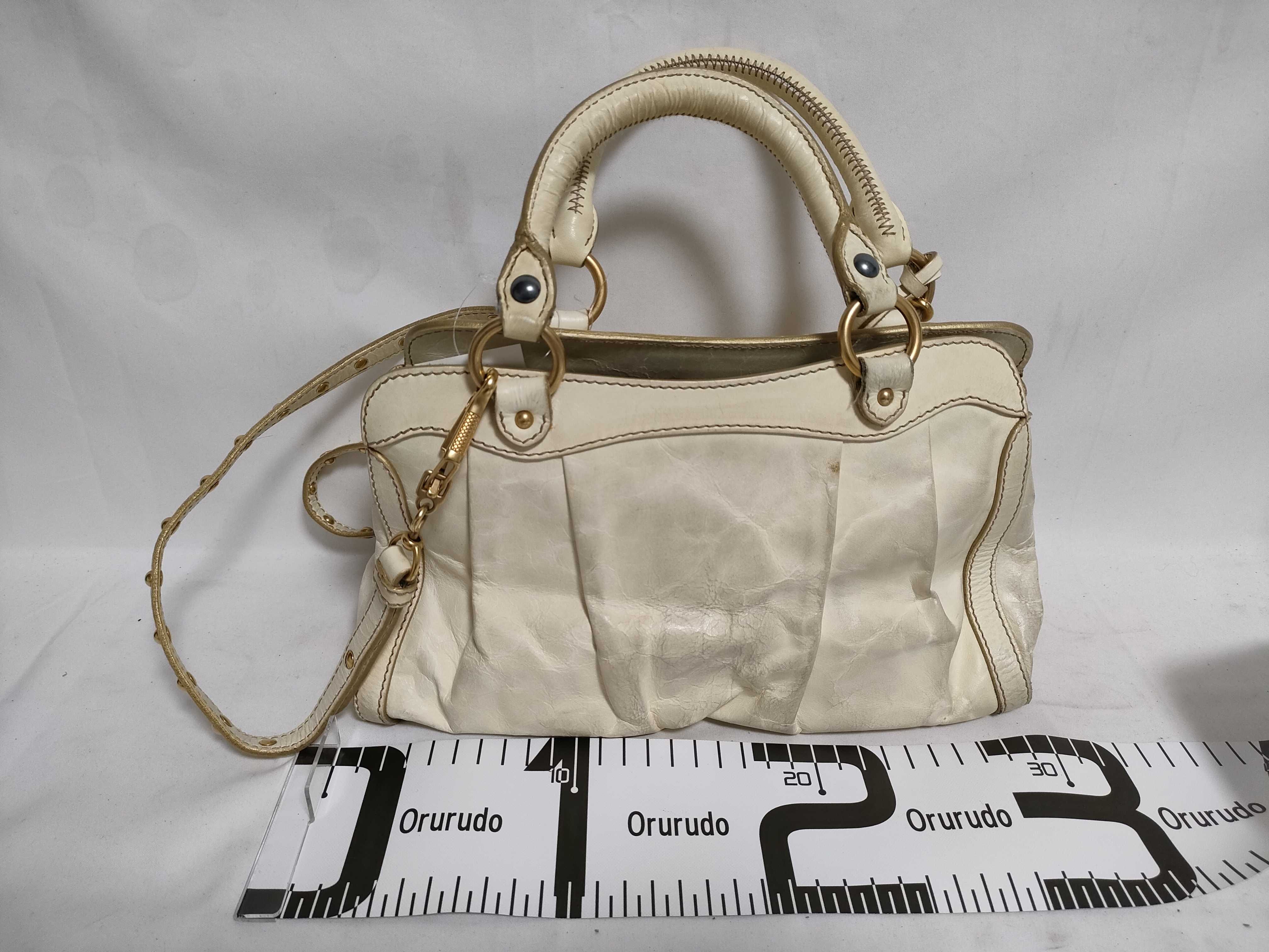 Leather Handbag White Shoulder Bag — view 2