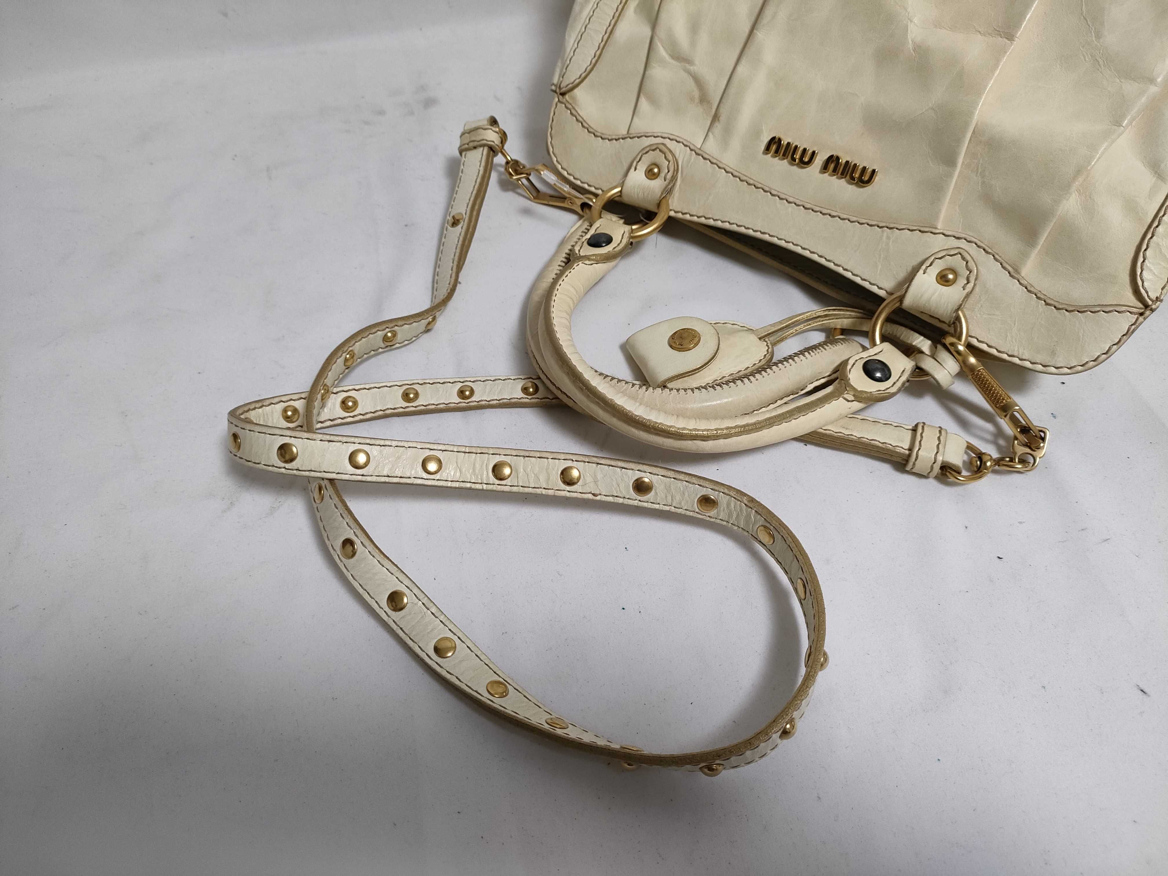 Leather Handbag White Shoulder Bag — view 3
