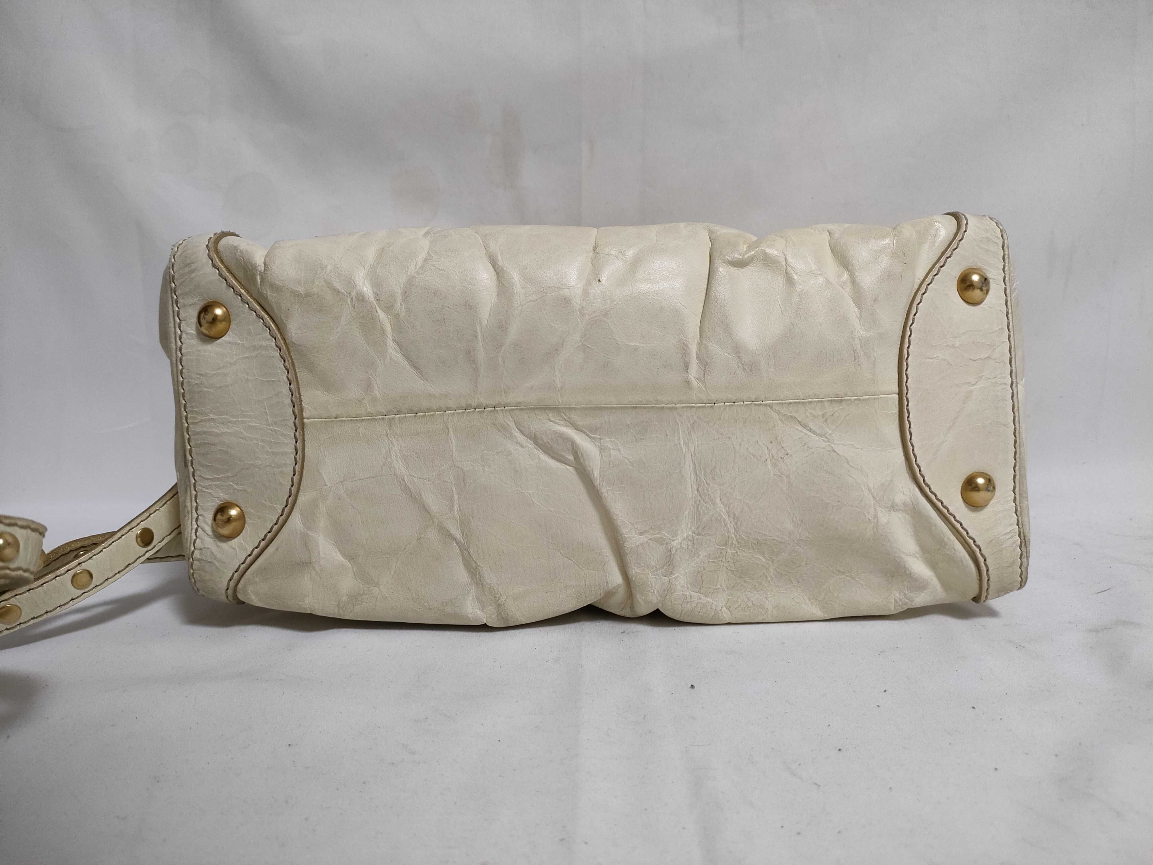 Leather Handbag White Shoulder Bag — view 7
