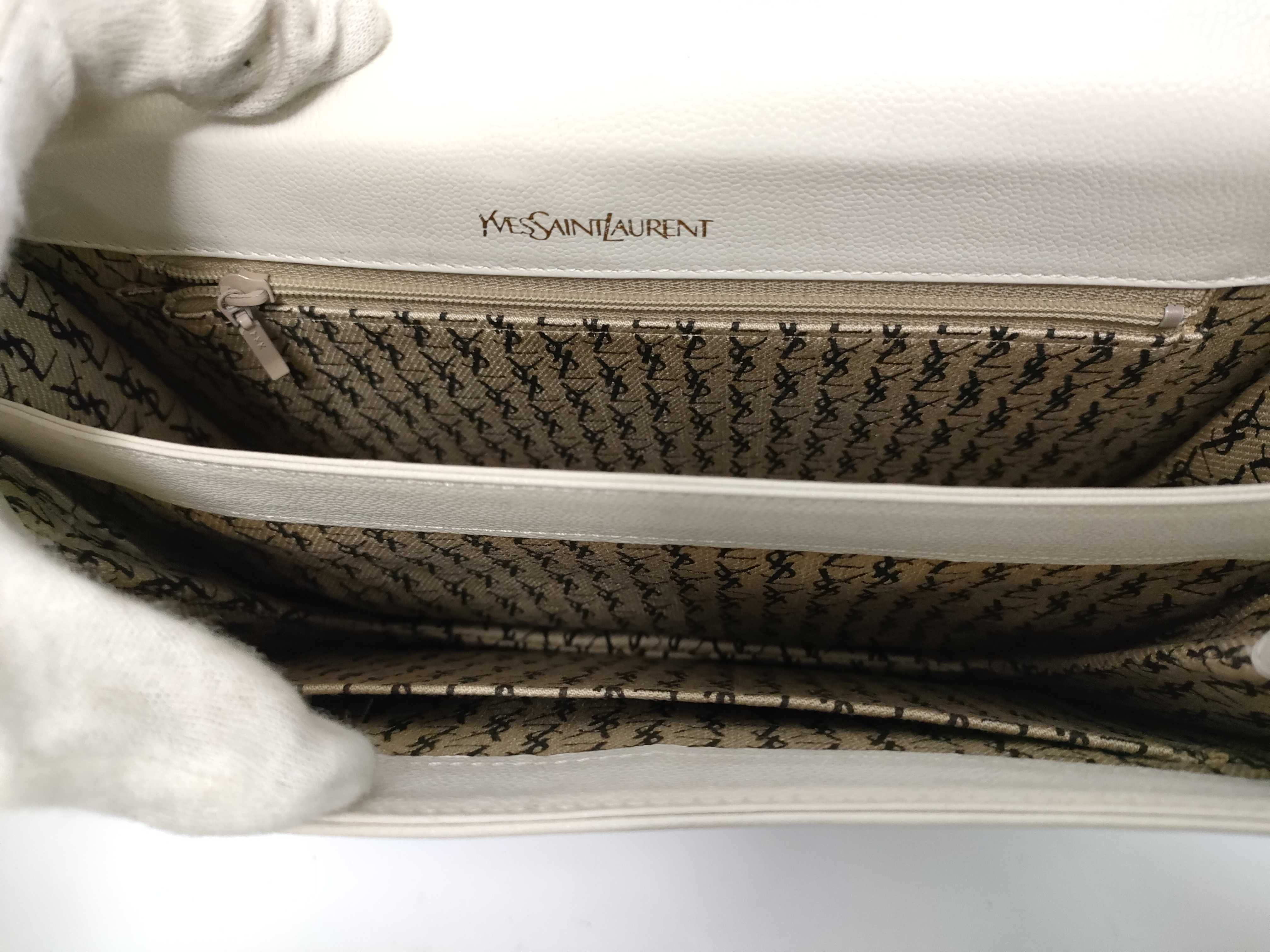 Leather YSL Logo Shoulder Bag — view 13