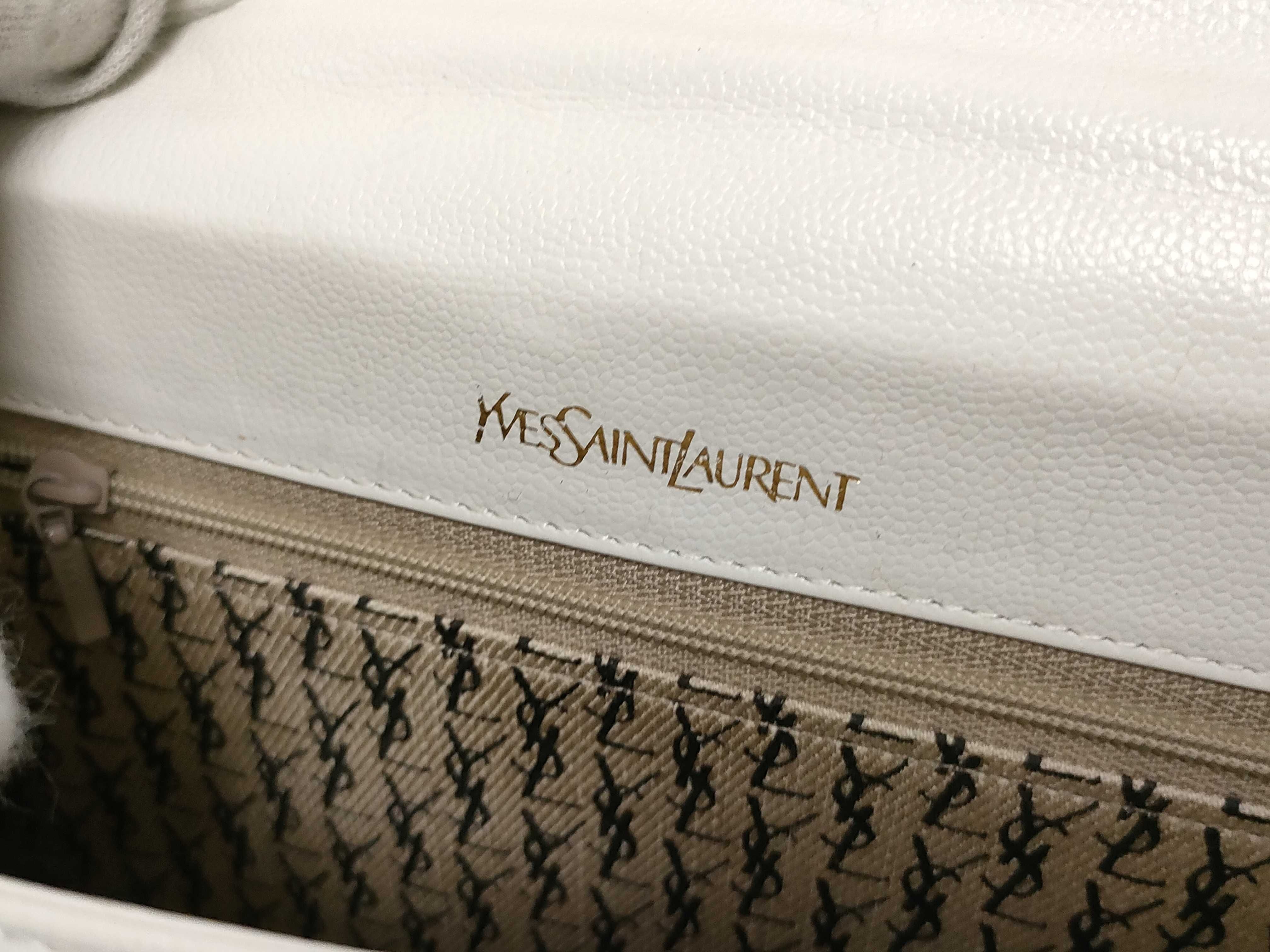Leather YSL Logo Shoulder Bag — view 10