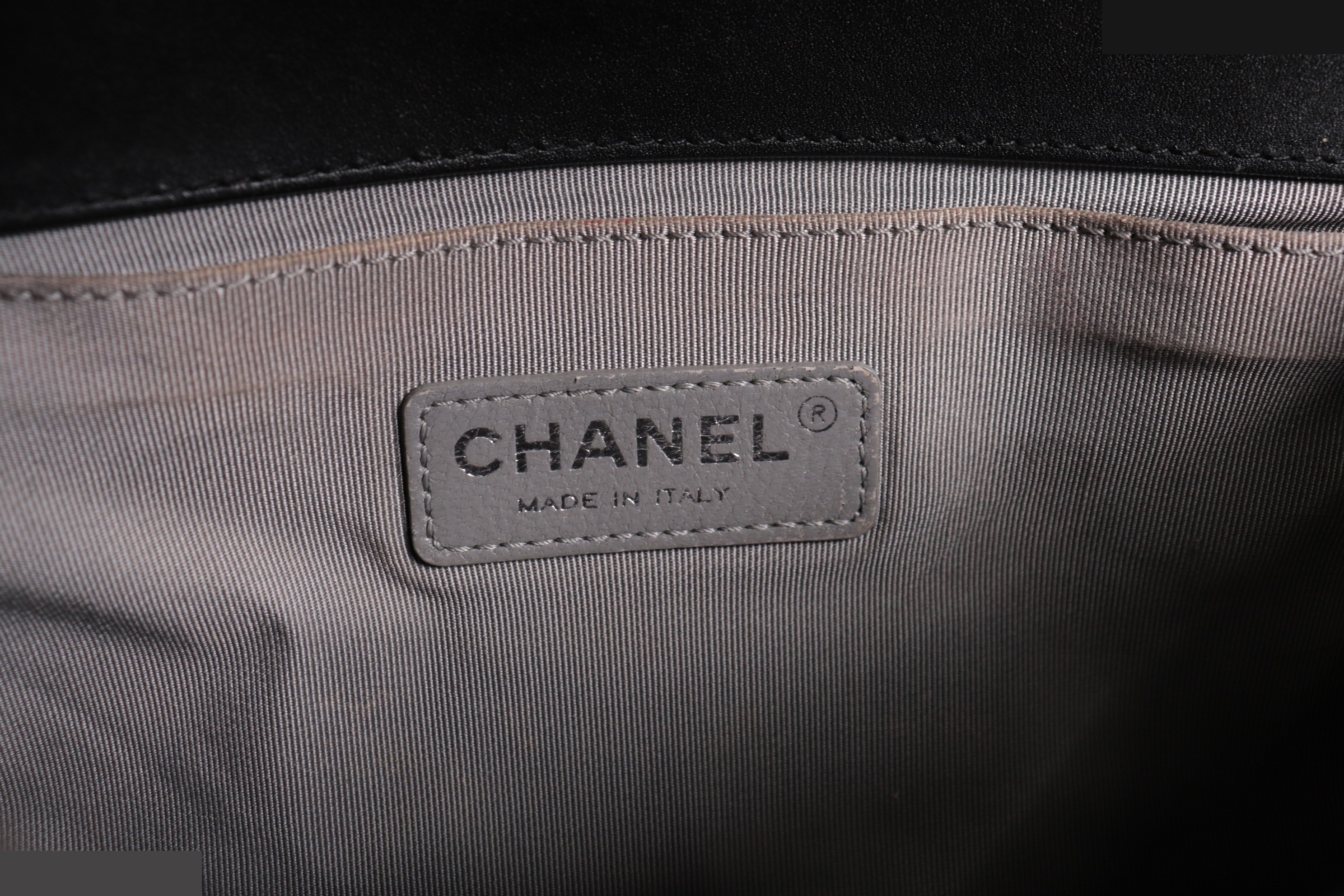 Boy Chanel Lambskin Chain Shoulder Bag, Silver Hardware, Series 20s — view 8