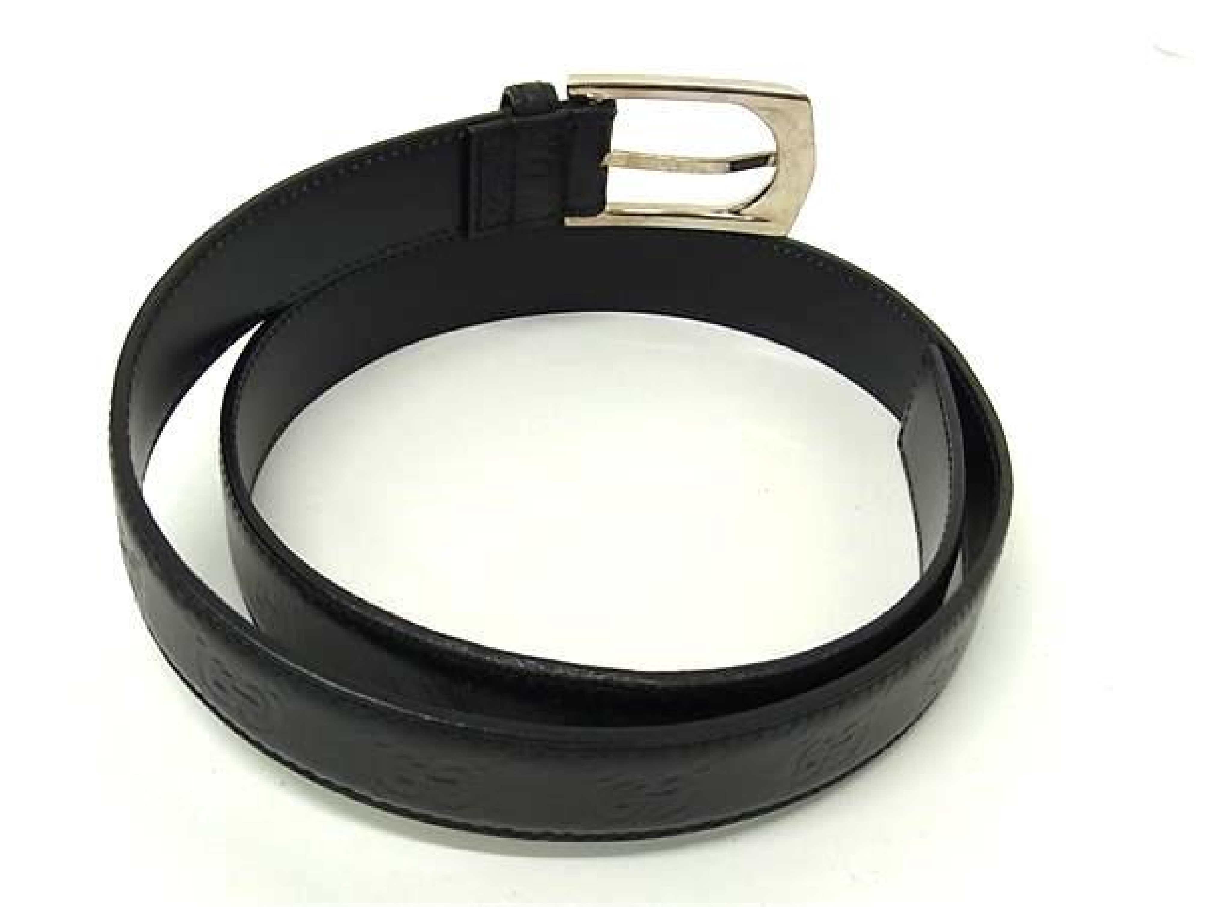 Guccissima Leather Belt with Silver Hardware, Business Style, Men's, Black, FZ6516 Belt — view 2