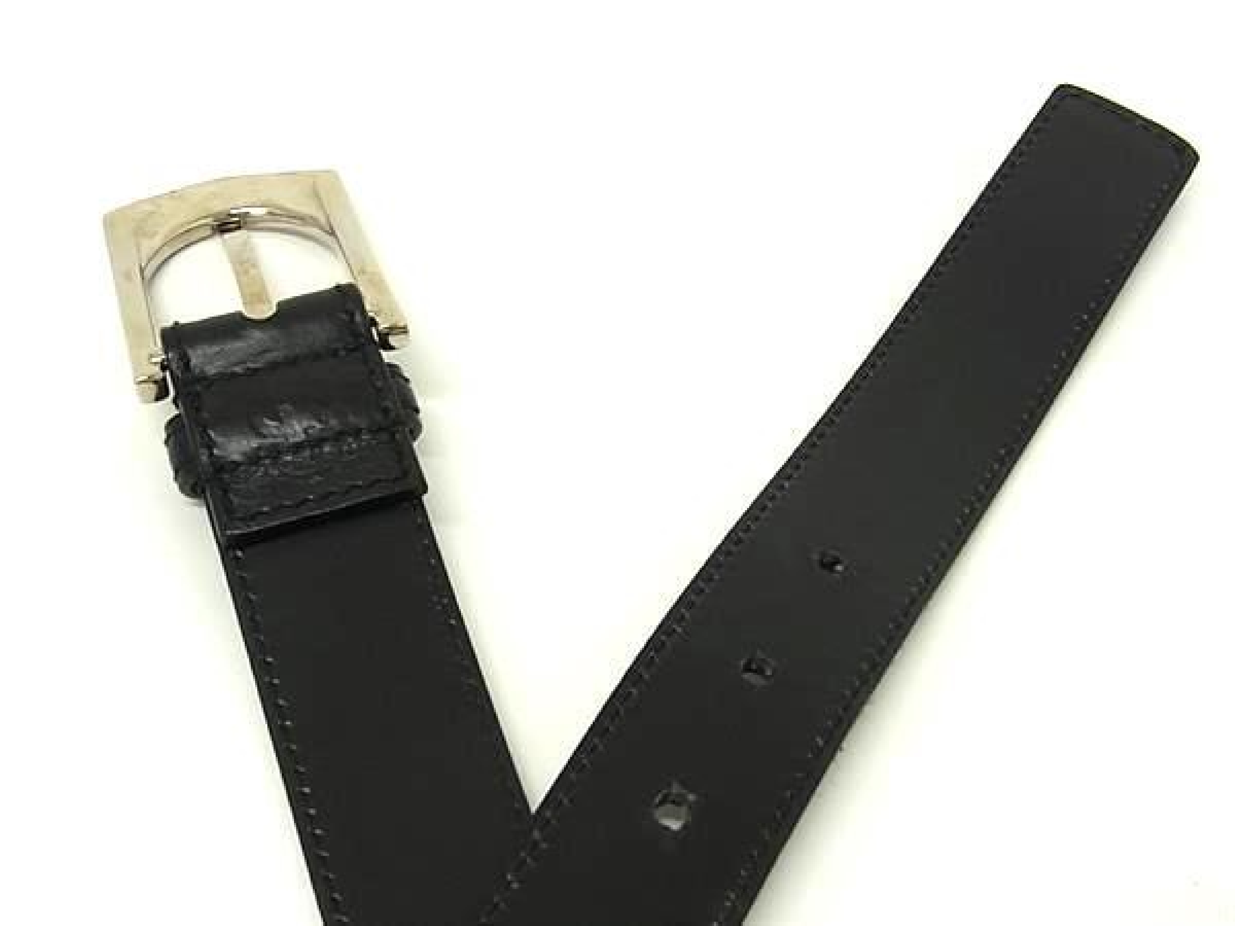 Guccissima Leather Belt with Silver Hardware, Business Style, Men's, Black, FZ6516 Belt — view 3