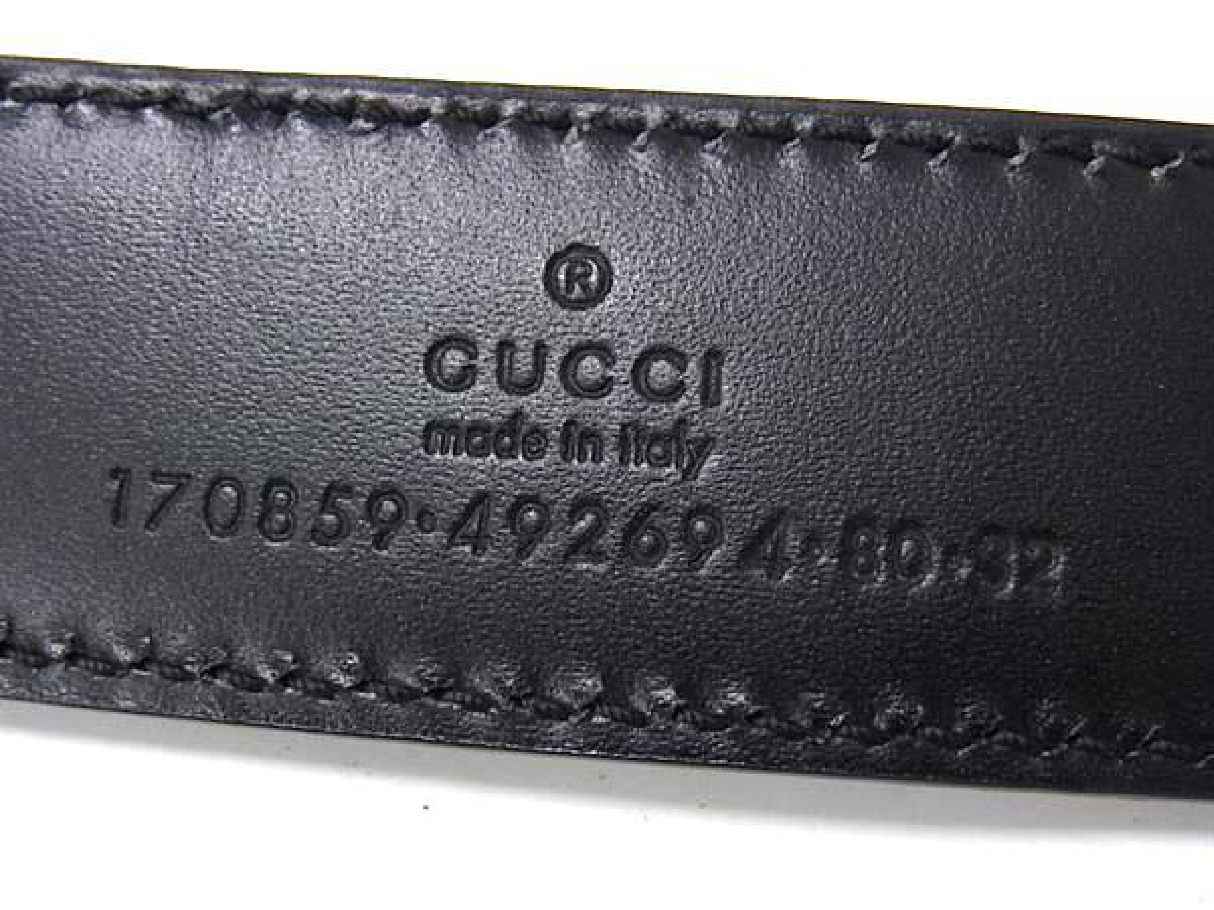 Guccissima Leather Belt with Silver Hardware, Business Style, Men's, Black, FZ6516 Belt — view 4