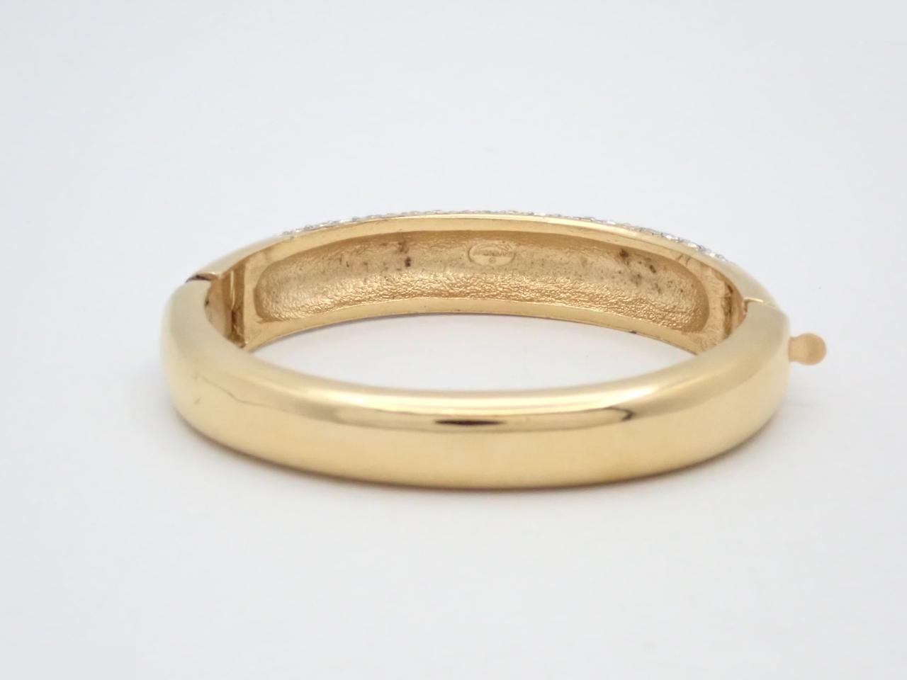 Bangle with rhinestones, gold plated, wrist circumference approximately 17cm — view 2